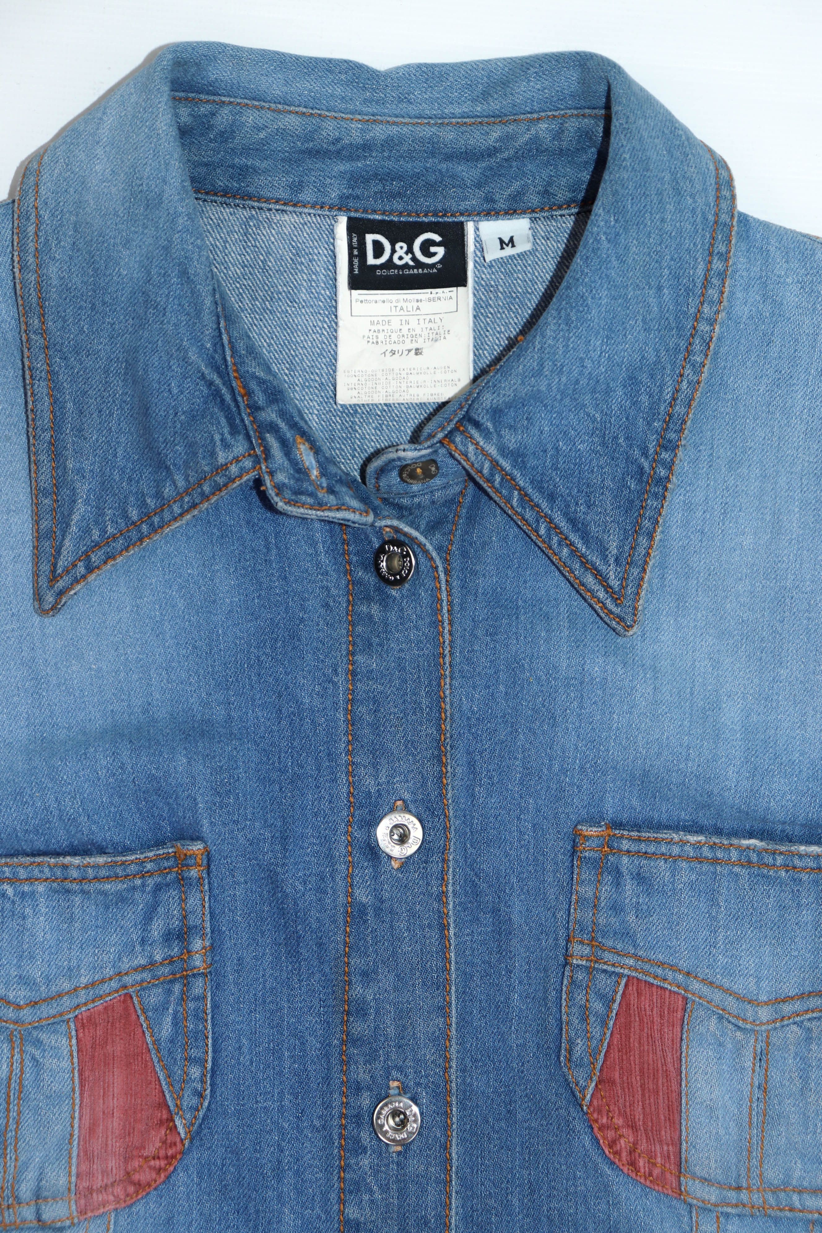 Dolce & Gabbana D&G Dolce & Gabbana Vintage Y2K Western Fringe Denim Shirt Size M / US 6-8 / IT 42-44 - 6 Thumbnail