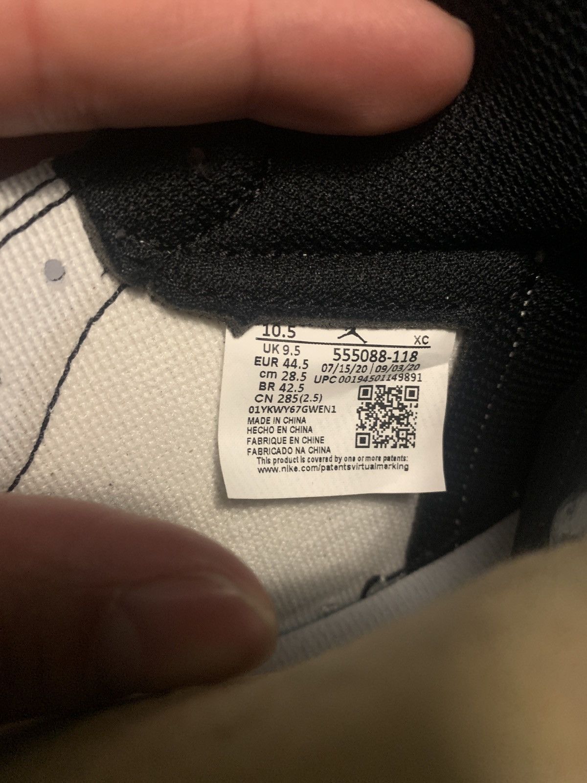 Jordan Brand × Nike Jordan 1 High Volt Black-White Yellow Size US 10.5 / EU 43-44 - 9 Thumbnail