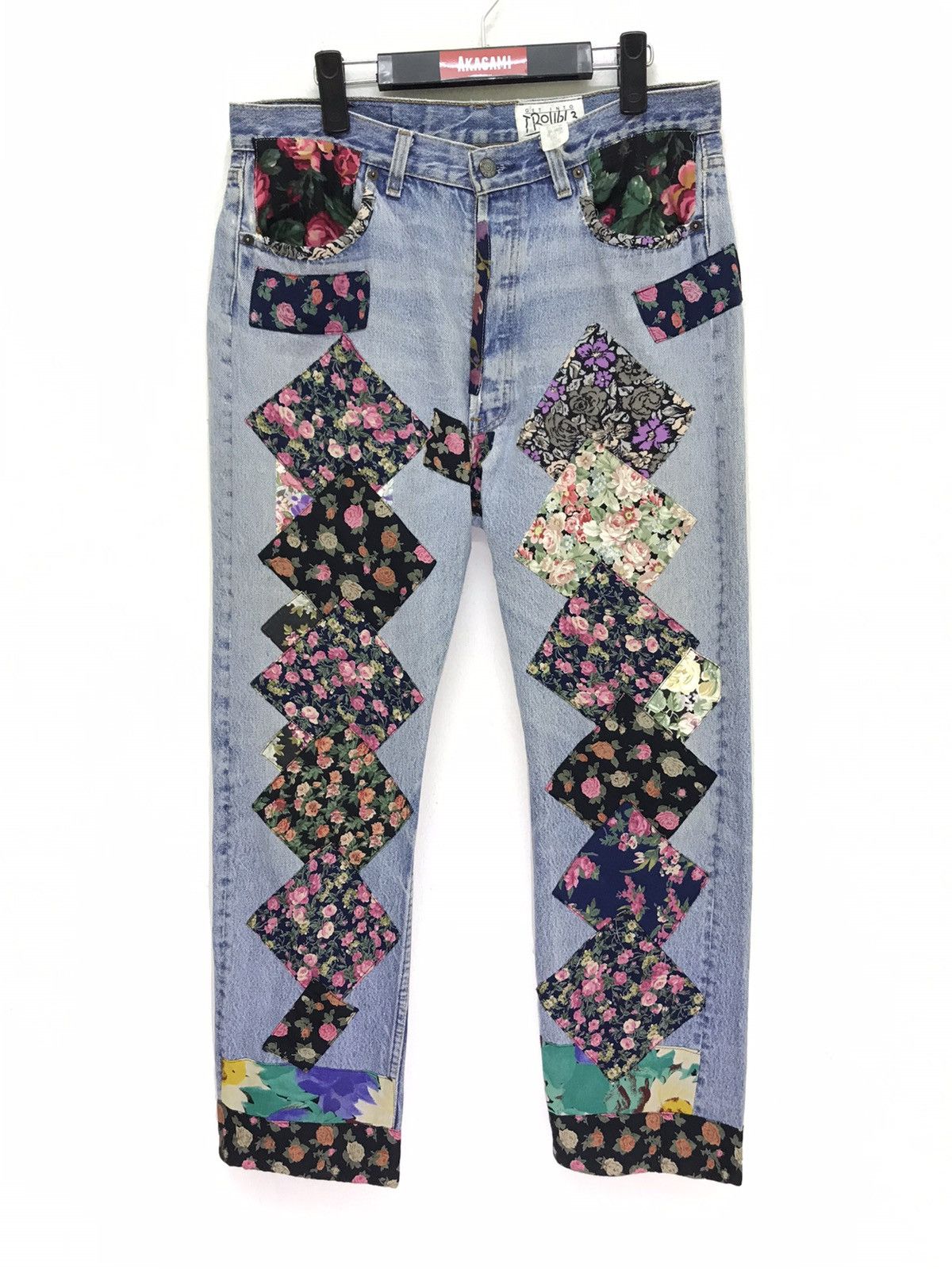 Levi's Vintage Clothing Vtg 90s Levi’s 501 Get into Trouble 90s USA Patchwork Size US 34 / EU 50 - 1 Thumbnail