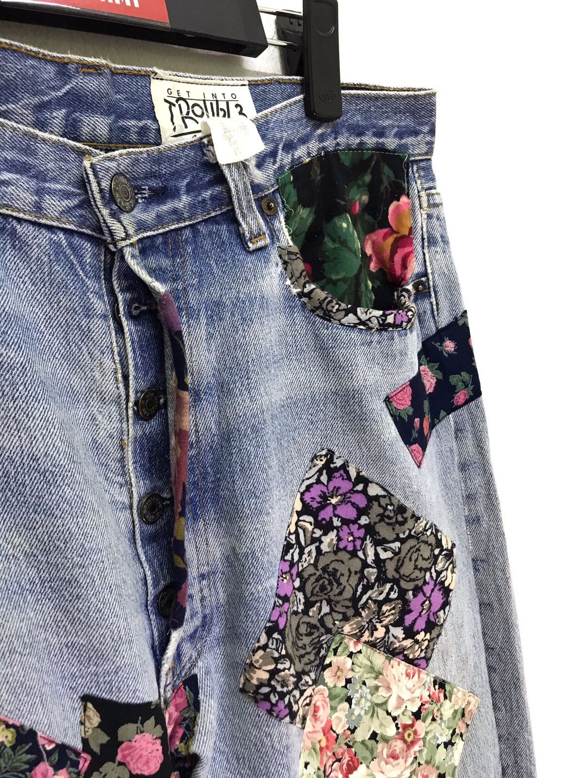 Levi's Vintage Clothing Vtg 90s Levi’s 501 Get into Trouble 90s USA Patchwork Size US 34 / EU 50 - 6 Thumbnail