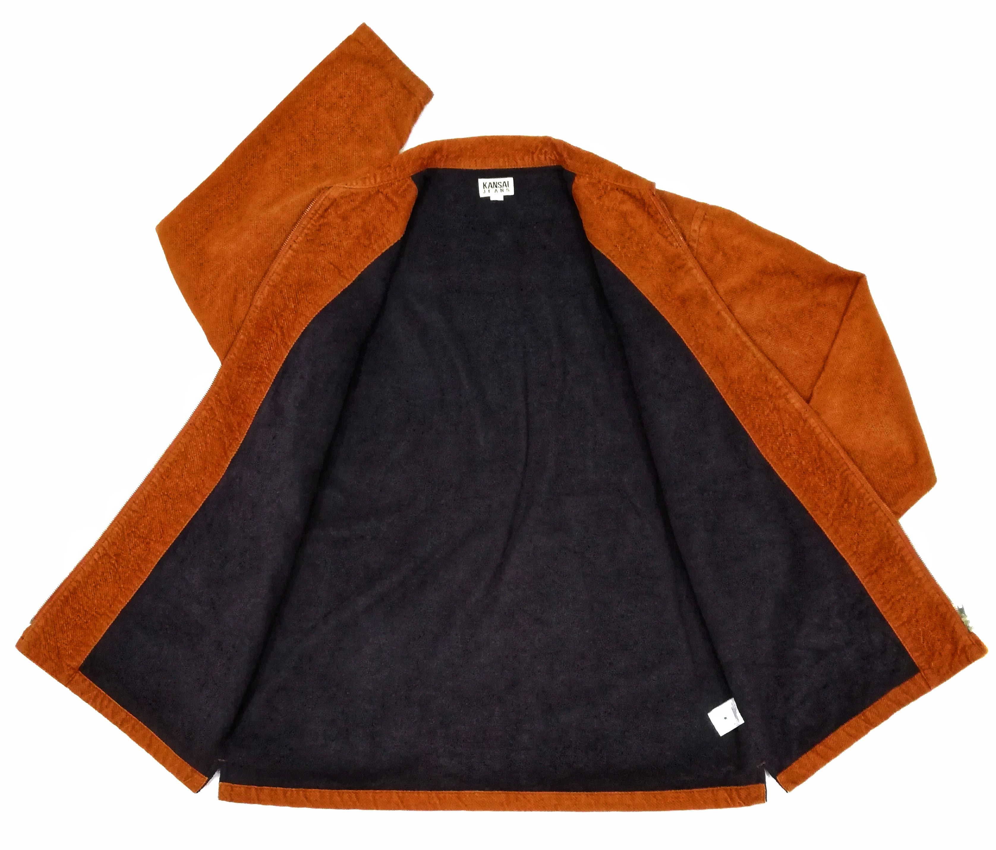 Kansai Yamamoto 🔥SUMMER SALE 🏖 Kansai Jeans Orange Worker Zipper Jacket Size US M / EU 48-50 / 2 - 6 Thumbnail