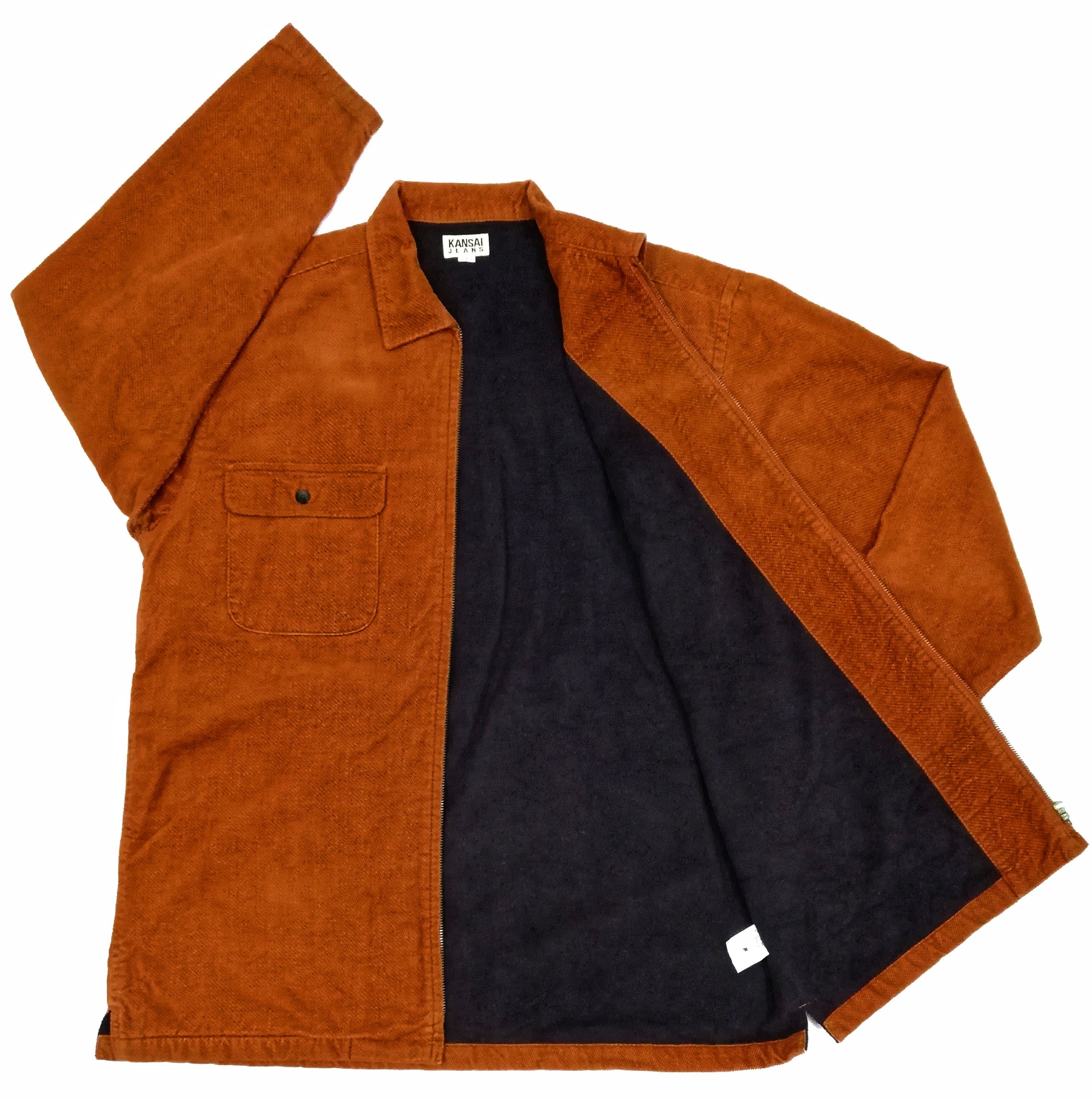 Kansai Yamamoto 🔥SUMMER SALE 🏖 Kansai Jeans Orange Worker Zipper Jacket Size US M / EU 48-50 / 2 - 3 Thumbnail