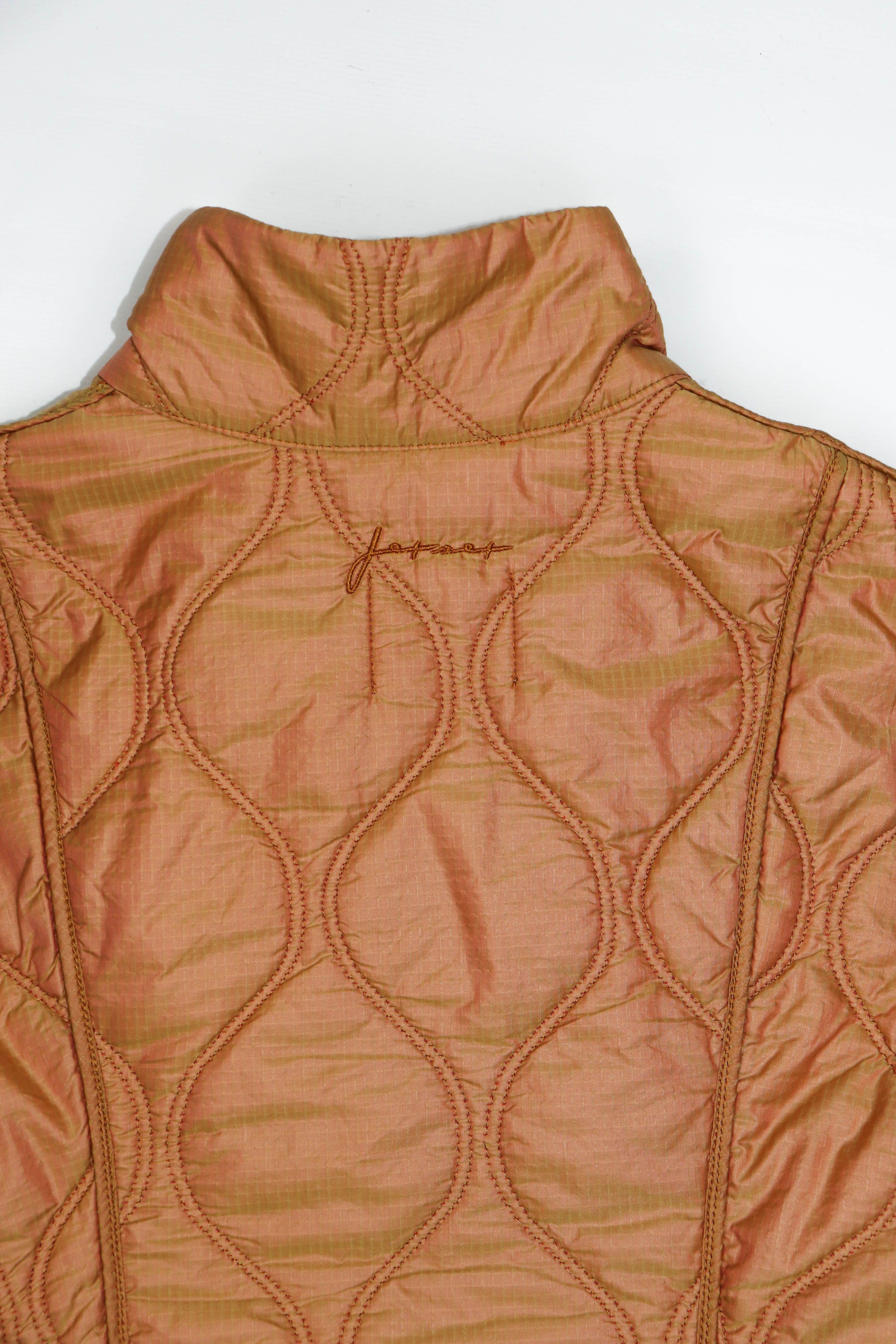 JET SET Jet Set Women's Faded Orange Quilted Nylon Waistcoat Vest Size XS / US 0-2 / IT 36-38 - 3 Thumbnail