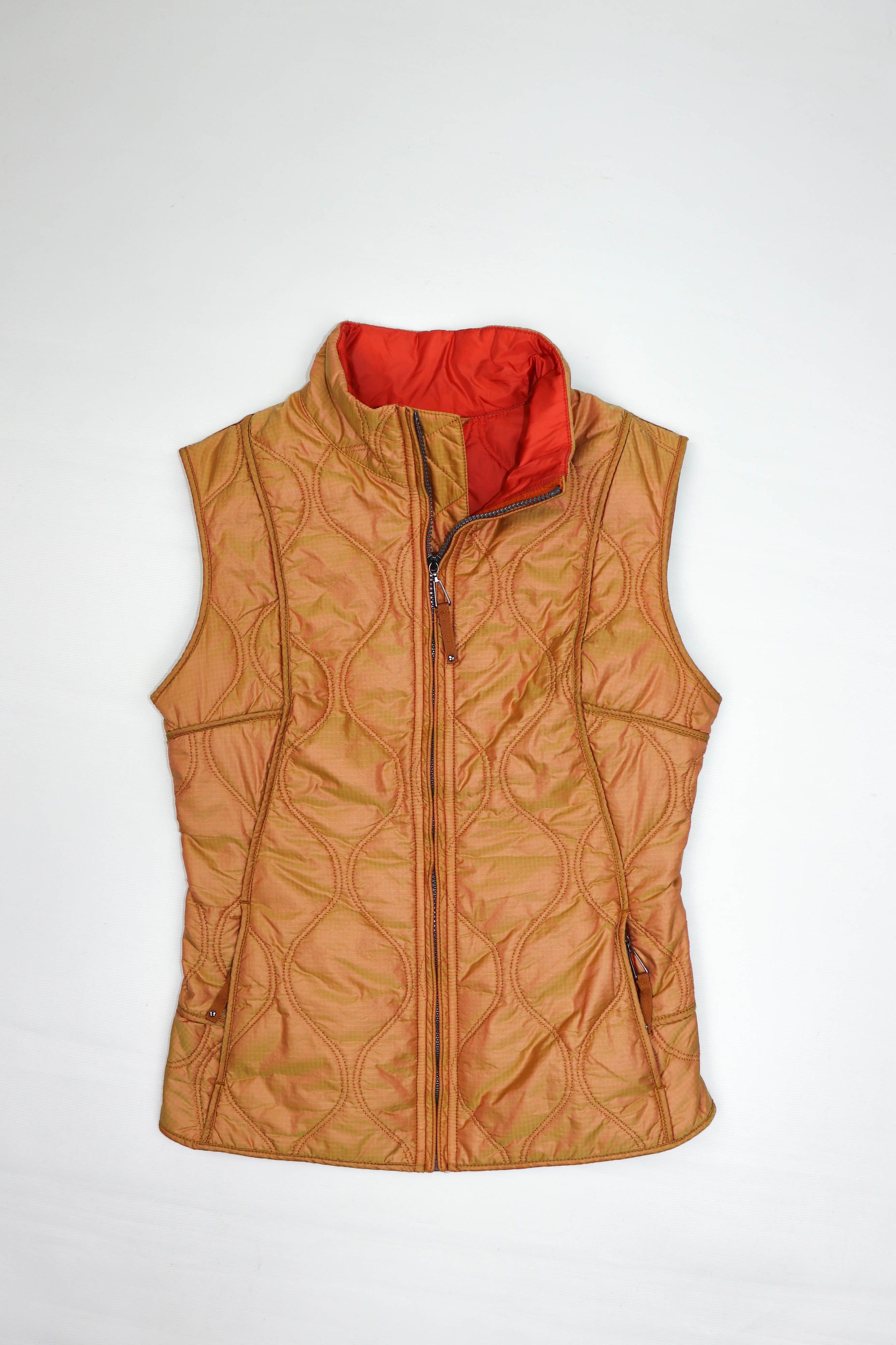 JET SET Jet Set Women's Faded Orange Quilted Nylon Waistcoat Vest Size XS / US 0-2 / IT 36-38 - 1 Thumbnail