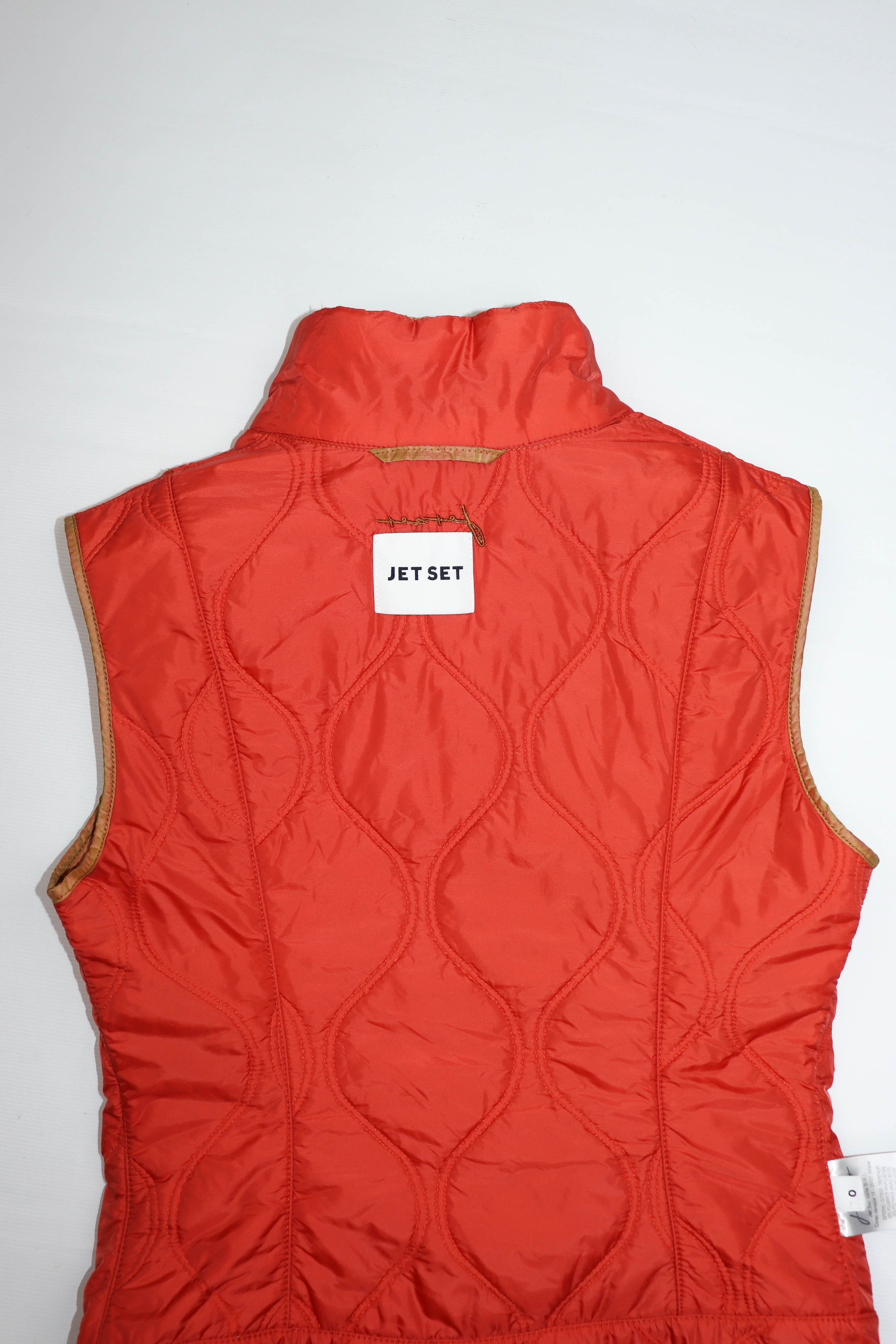 JET SET Jet Set Women's Faded Orange Quilted Nylon Waistcoat Vest Size XS / US 0-2 / IT 36-38 - 5 Thumbnail