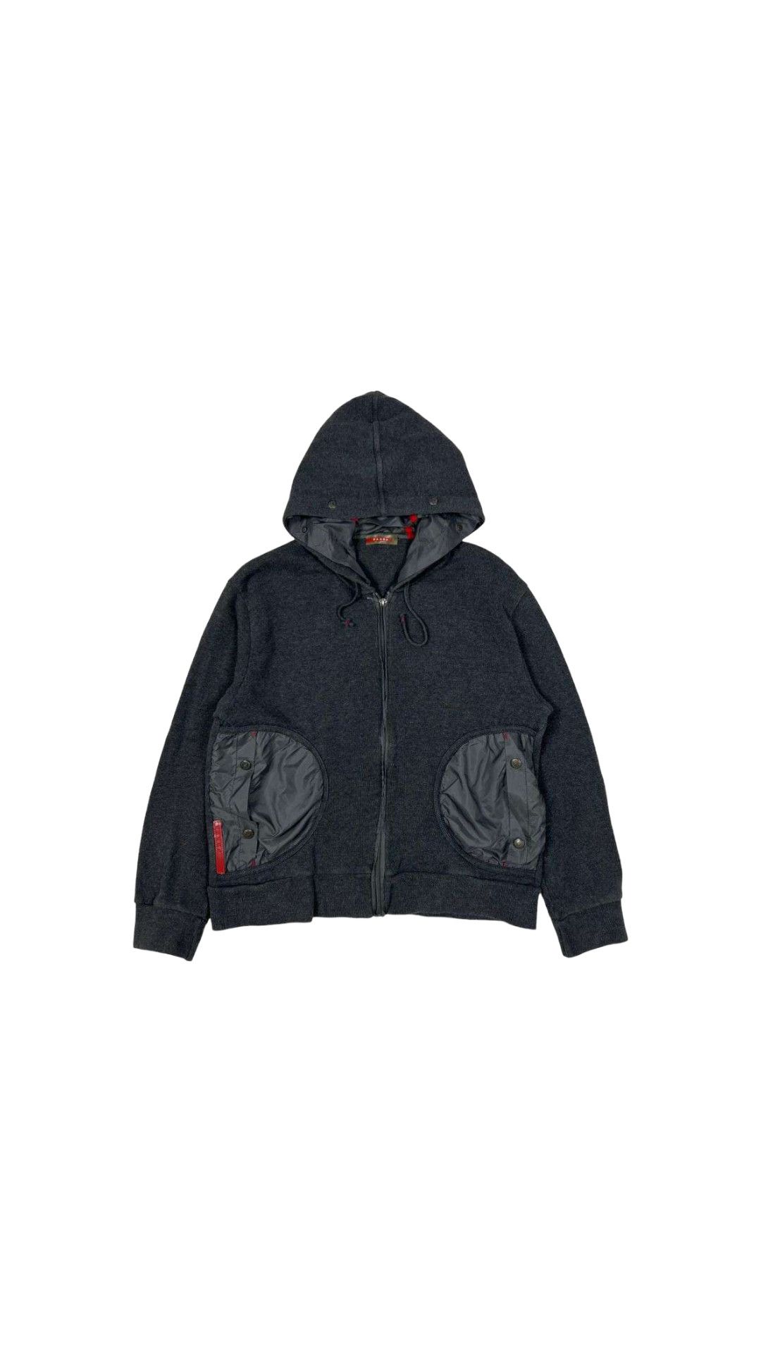 Image of Prada Zip Hoodie in Grey, Men's (Size Small)