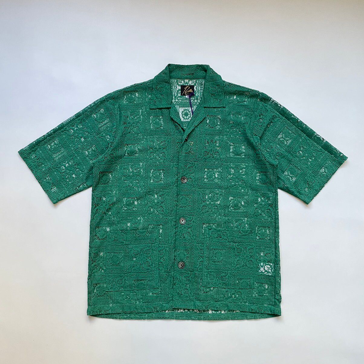 Pre-owned Needles Green Cabana Lace Shirt