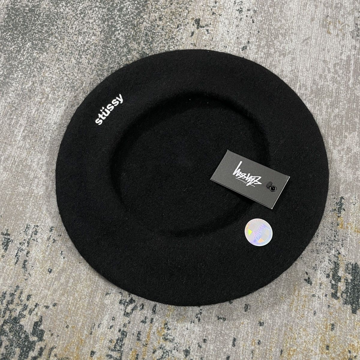 Stussy × Vintage Stussy Arren Felt Beret Black - M/L Size ONE SIZE - 3 Thumbnail