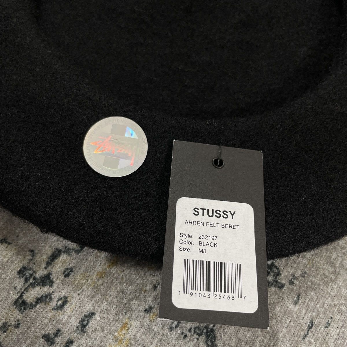 Stussy × Vintage Stussy Arren Felt Beret Black - M/L Size ONE SIZE - 4 Thumbnail