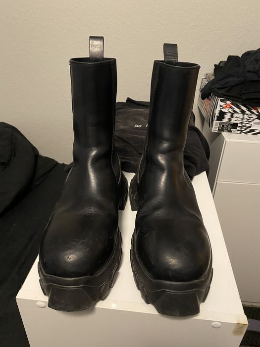 Rick Owens Black Beatle Bozo Tractor Boots | Grailed