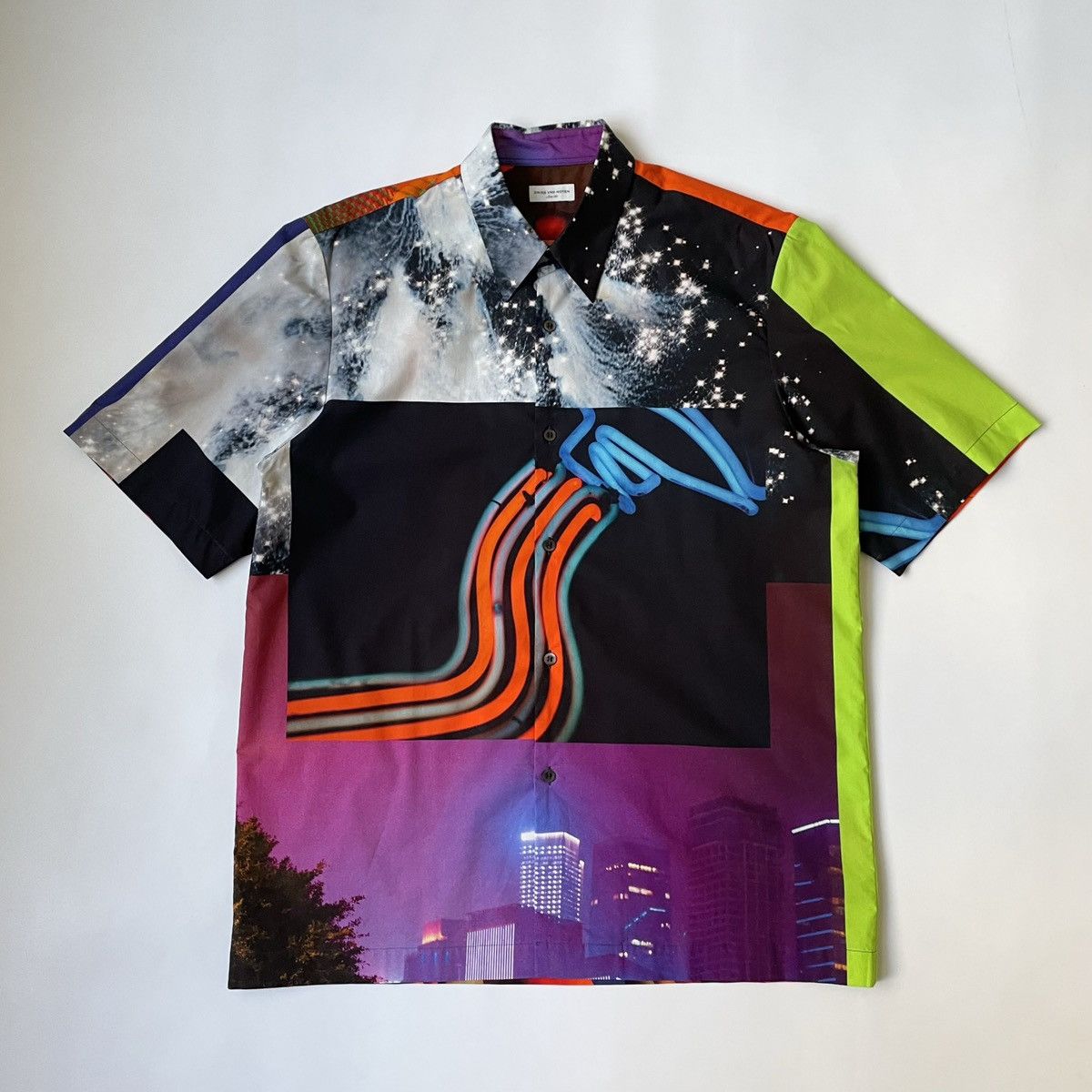 image of Dries Van Noten S/s 20 Yoshirotten Collage Print Shirt, Men's (Size Medium)