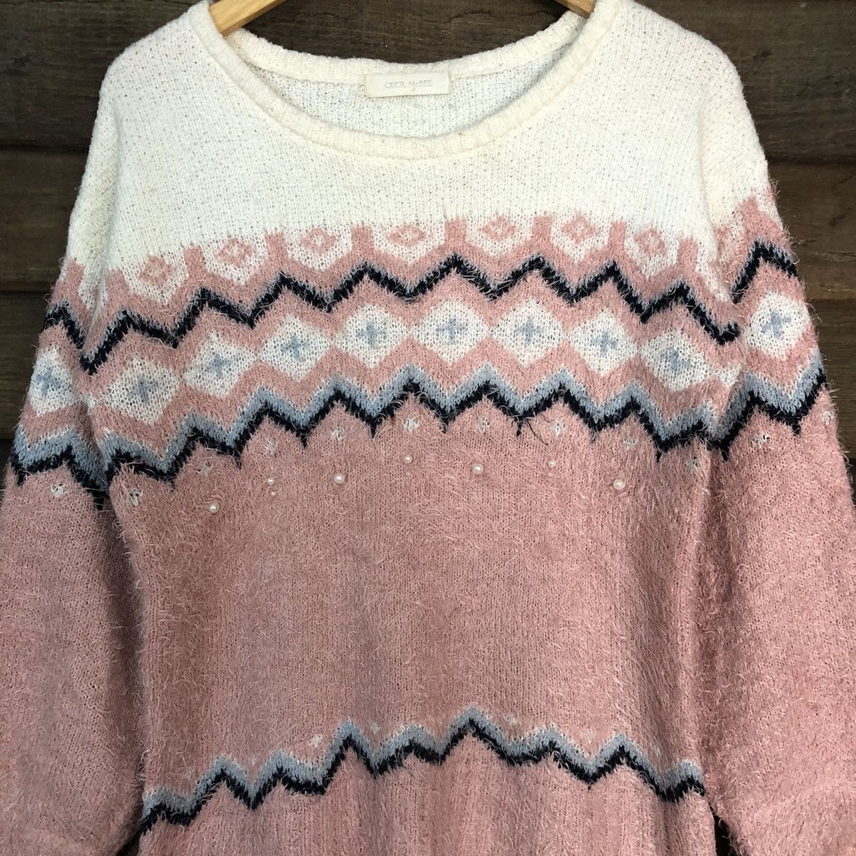 Homespun Knitwear × Hypebeast × Japanese Brand Cecil Mcbee Pink Shag Shaggy Fur Mohair Knitwear #7217 Size M / US 6-8 / IT 42-44 - 5 Thumbnail