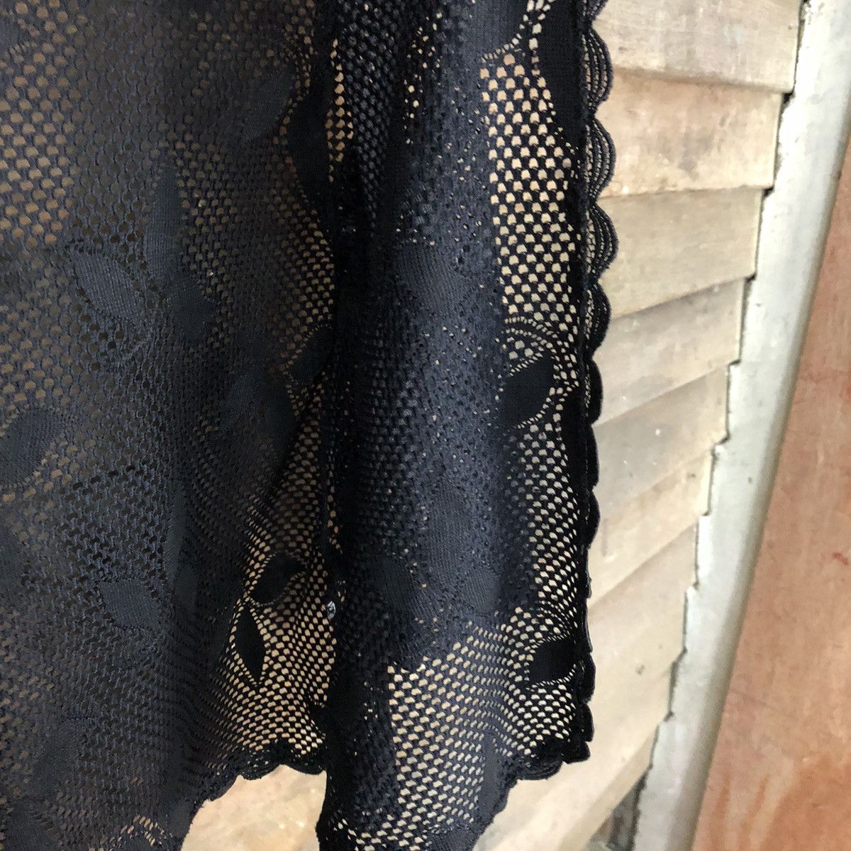 Vintage Collet Mesh Net Crochet Black Cardigan Knitwear #7215 Size S / US 4 / IT 40 - 7 Thumbnail