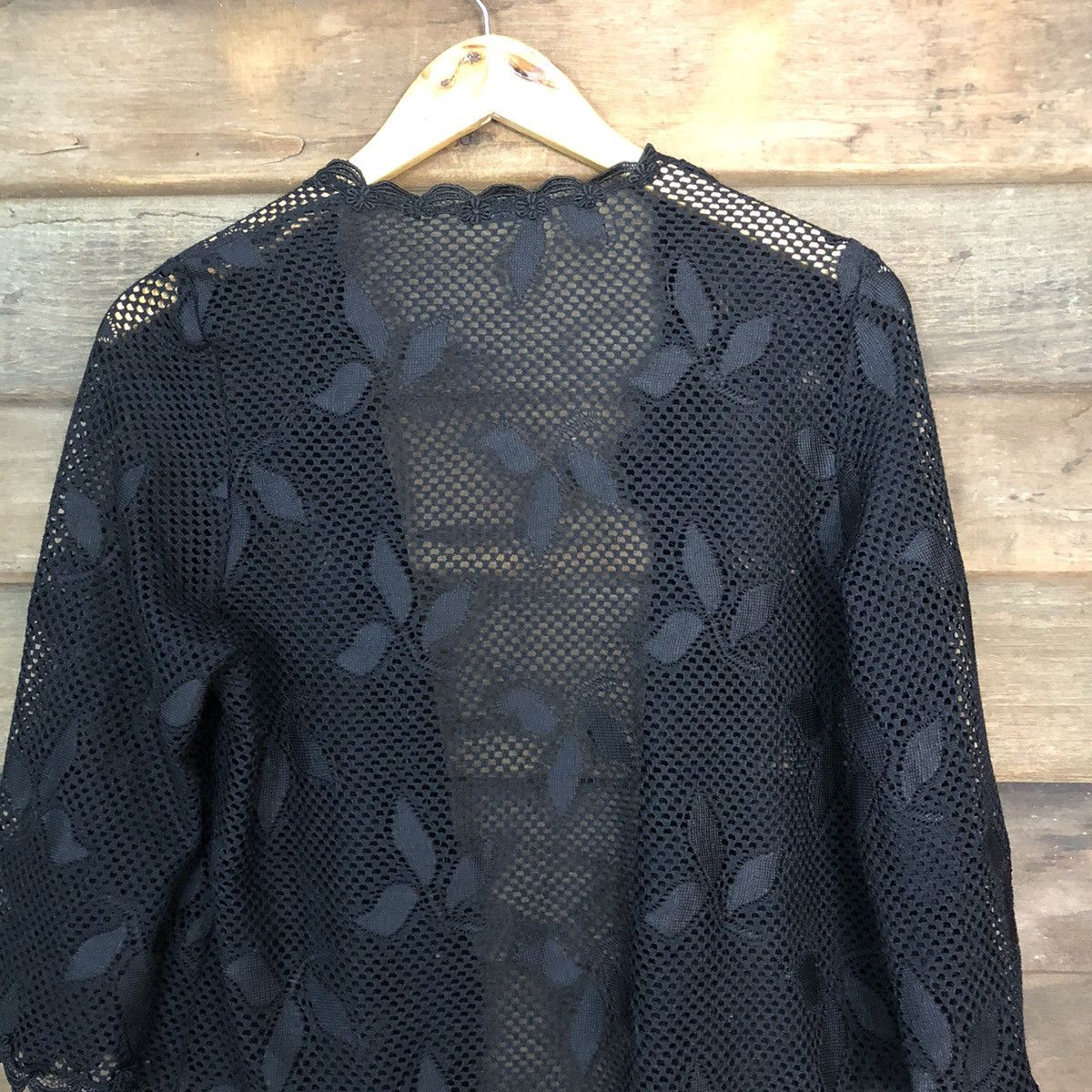 Vintage Collet Mesh Net Crochet Black Cardigan Knitwear #7215 Size S / US 4 / IT 40 - 10 Thumbnail