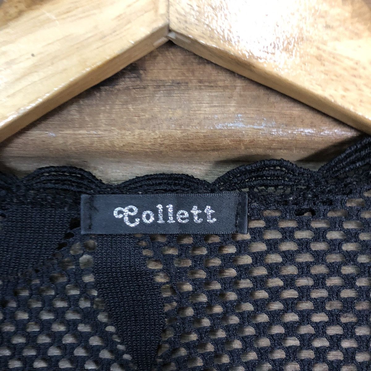 Vintage Collet Mesh Net Crochet Black Cardigan Knitwear #7215 Size S / US 4 / IT 40 - 8 Thumbnail