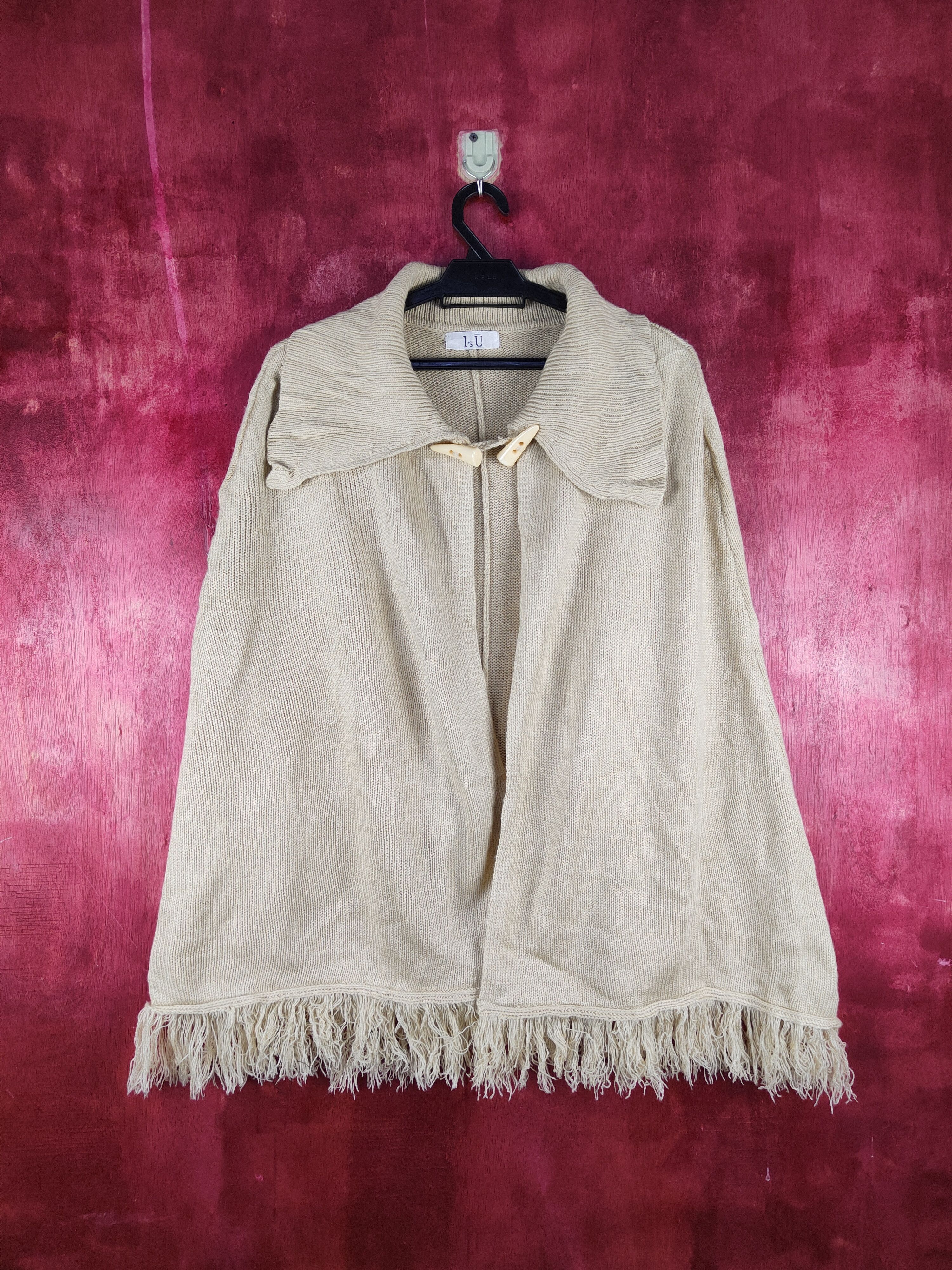 Homespun Knitwear × Japanese Brand I's Ū Gold Knitwear Capes #S1040 Size US L / EU 52-54 / 3 - 1 Thumbnail