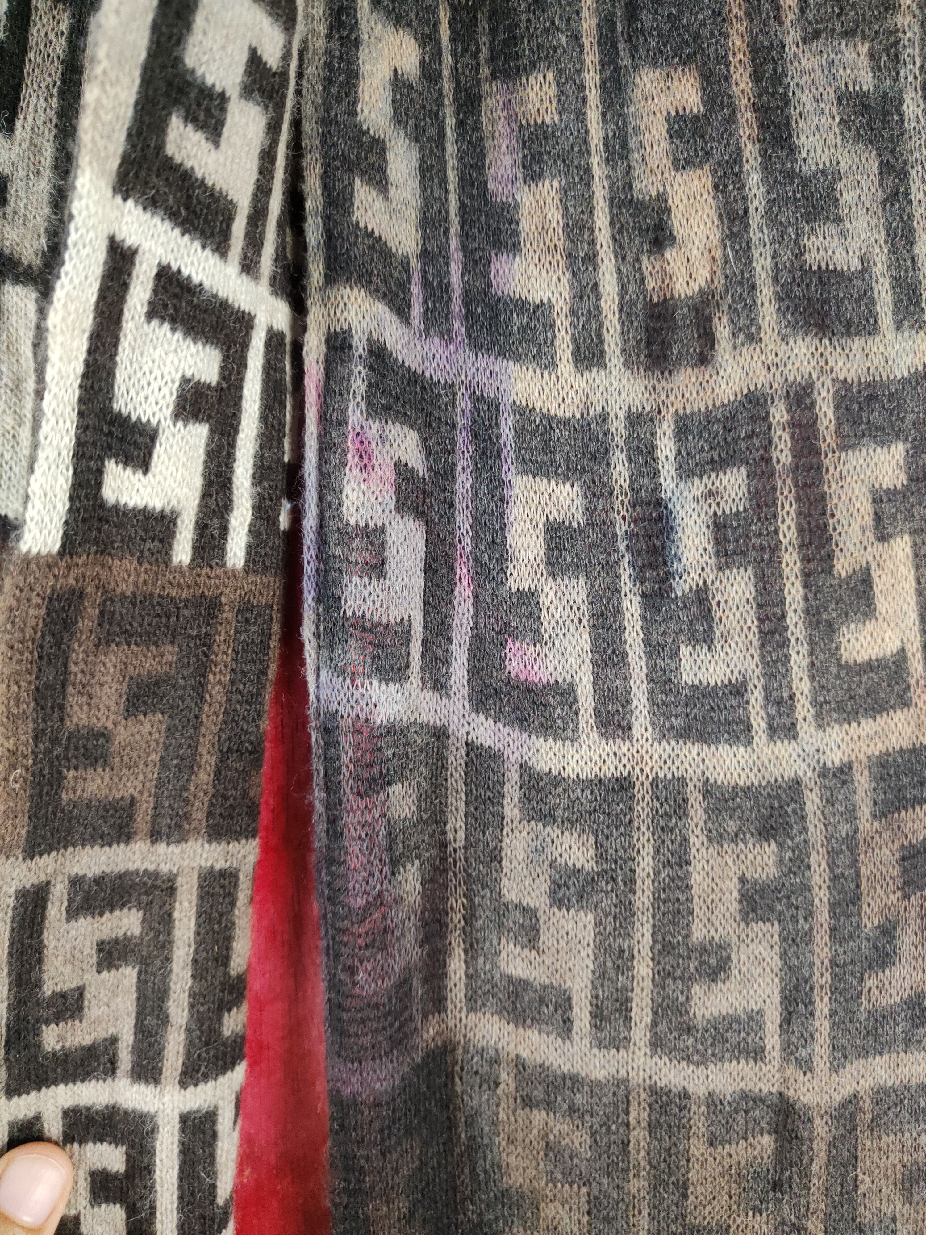 Fendi Fendi Dark Brown Muffler Scarves worn faded #S1045 Size ONE SIZE - 6 Thumbnail