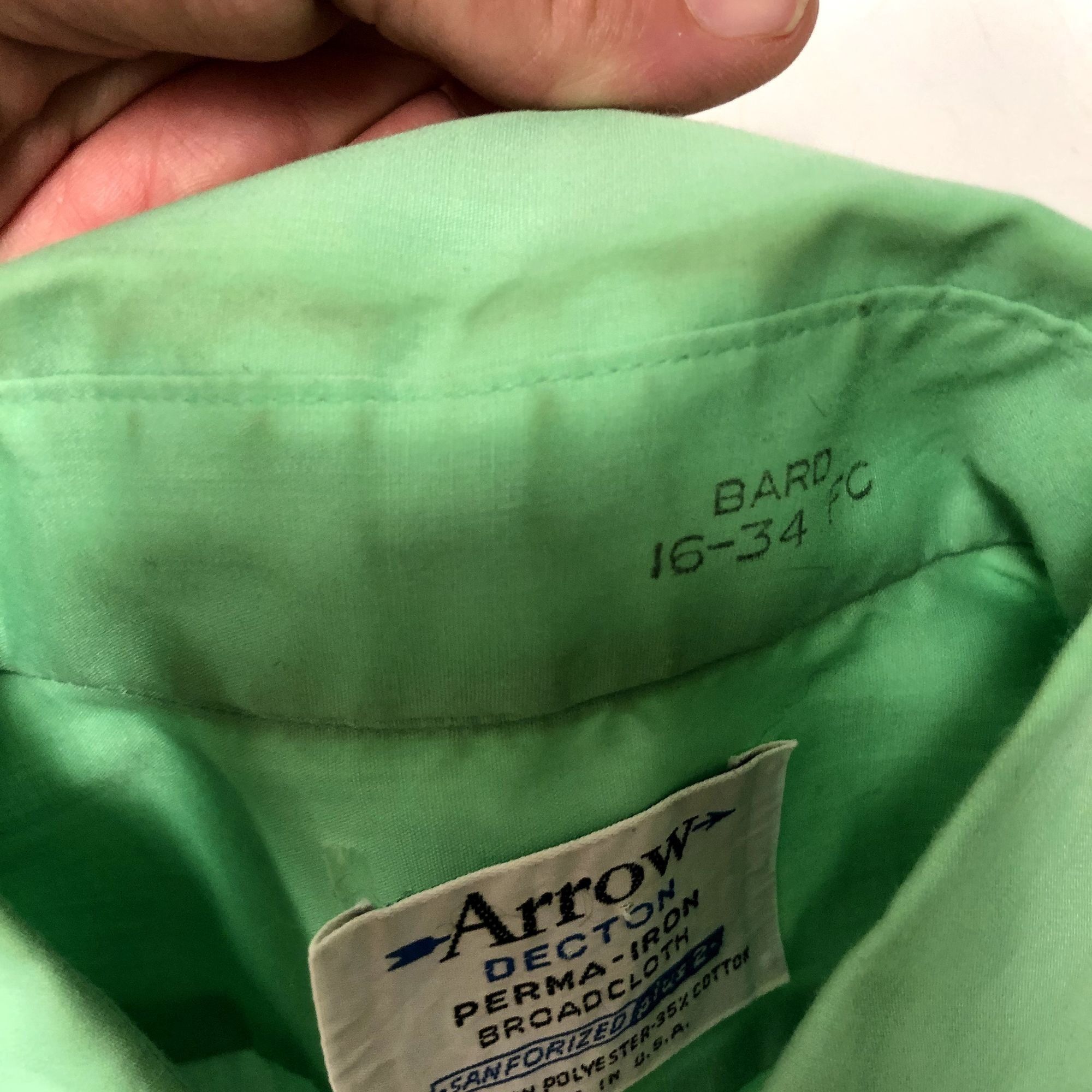 Arrow 60's Arrow Broadcloth MoD SANFORIZED FRENCH CUFF Dress Shirt Size 48R - 5 Thumbnail