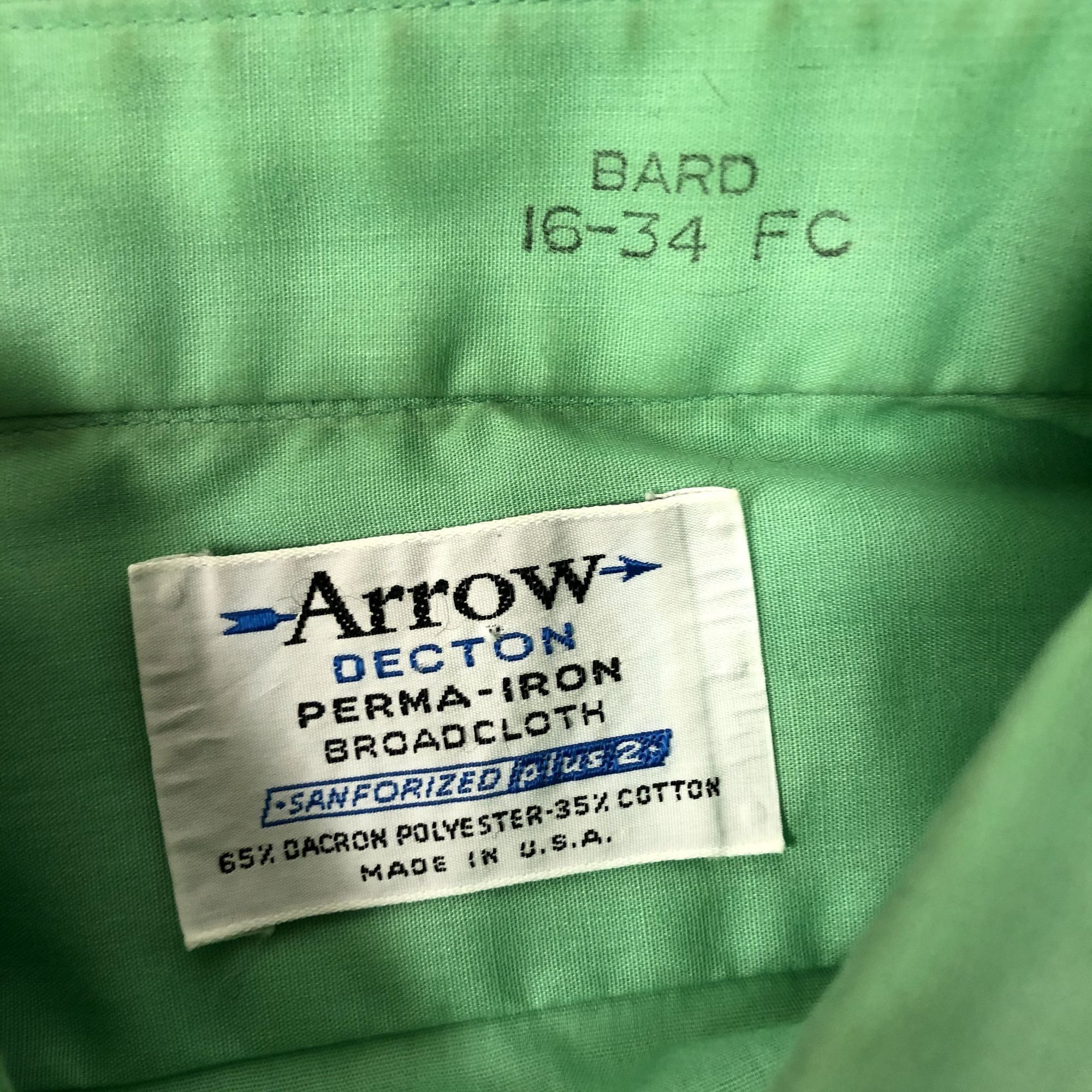 Arrow 60's Arrow Broadcloth MoD SANFORIZED FRENCH CUFF Dress Shirt Size 48R - 4 Thumbnail