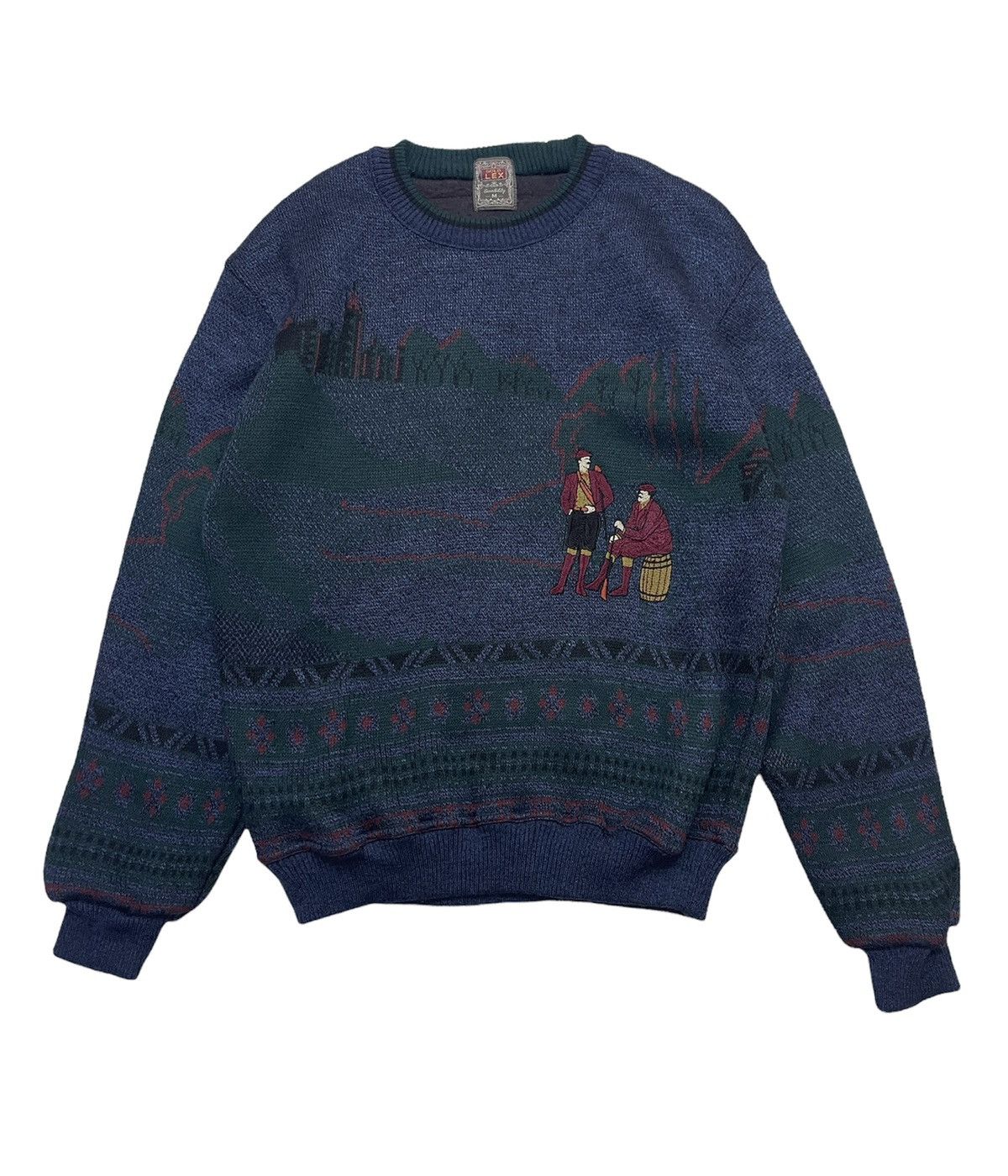 image of Vintage 80's Fullprint Jumper Shirt, Men's (Size Medium)