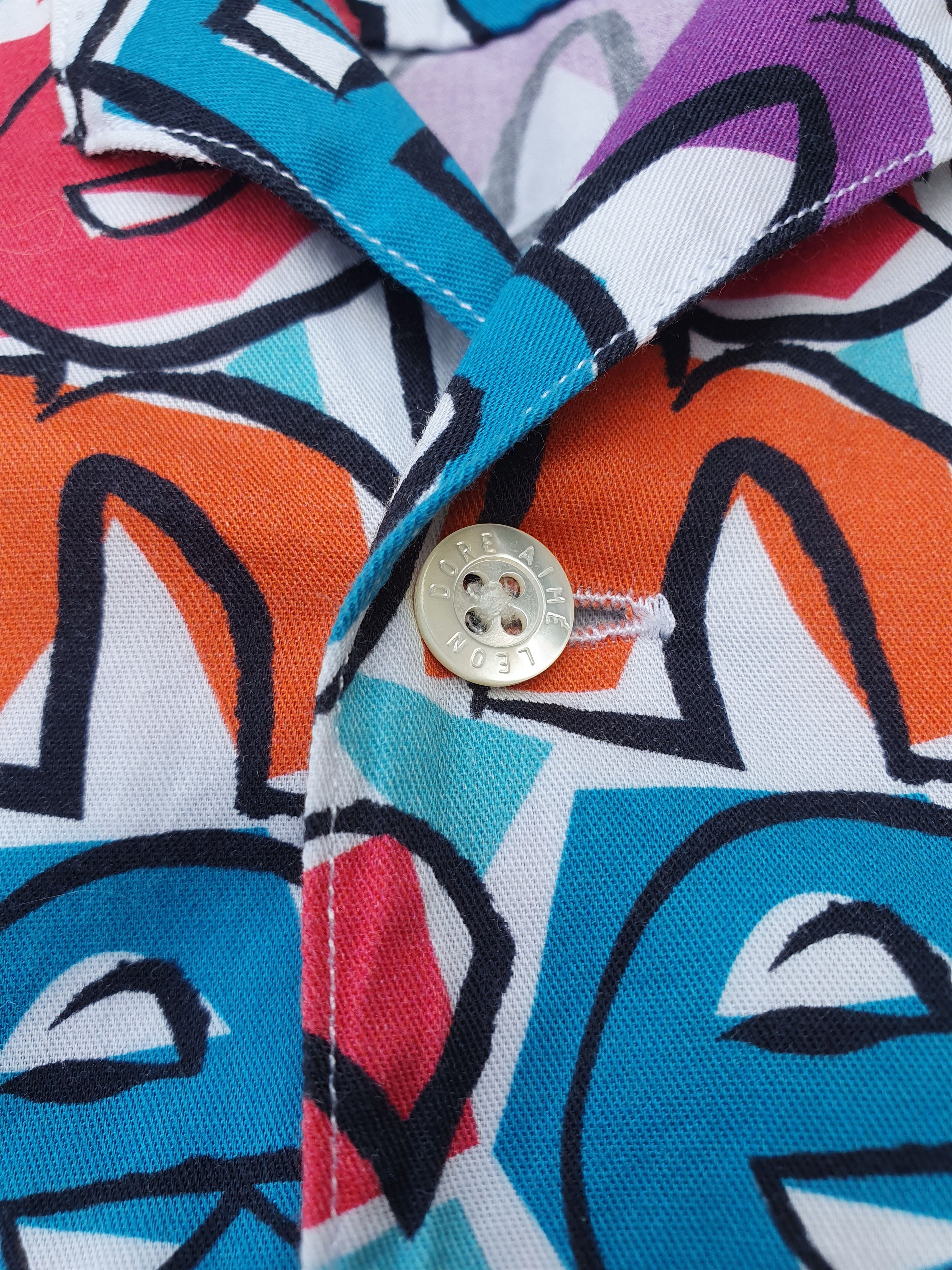 Aime Leon Dore ALD Crayon Logo Hawaiian Camp Collar Bowling Button Shirt Size US L / EU 52-54 / 3 - 6 Thumbnail