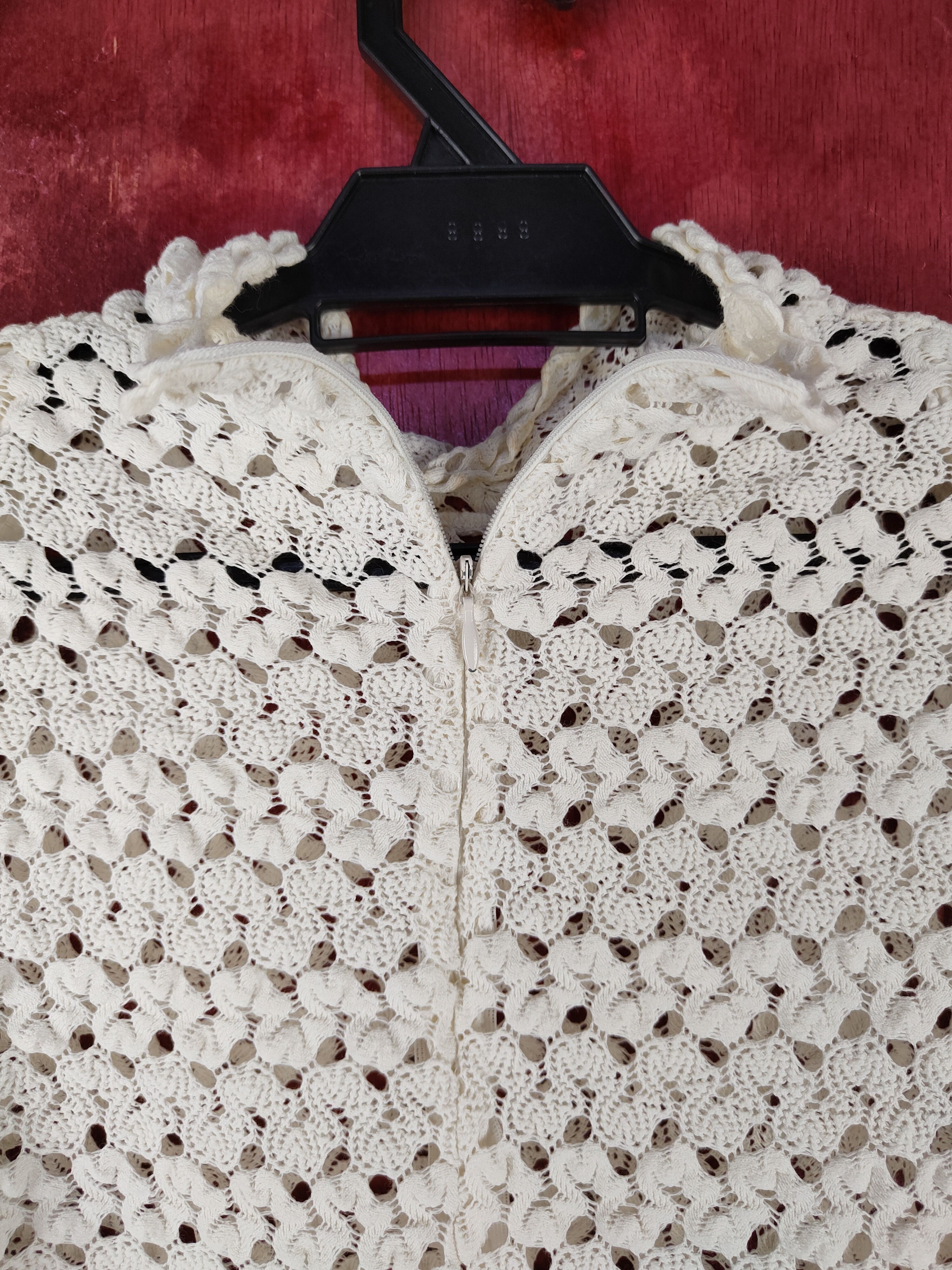 Vintage Loveparis White Crochet Meshnet Knitwear Blouses #S1033 Size S / US 4 / IT 40 - 6 Thumbnail