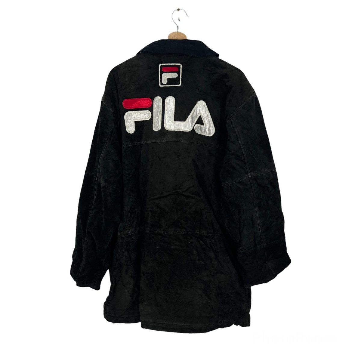 VINTAGE FILA SUIDE LEATHER JACKET BIG LOGO