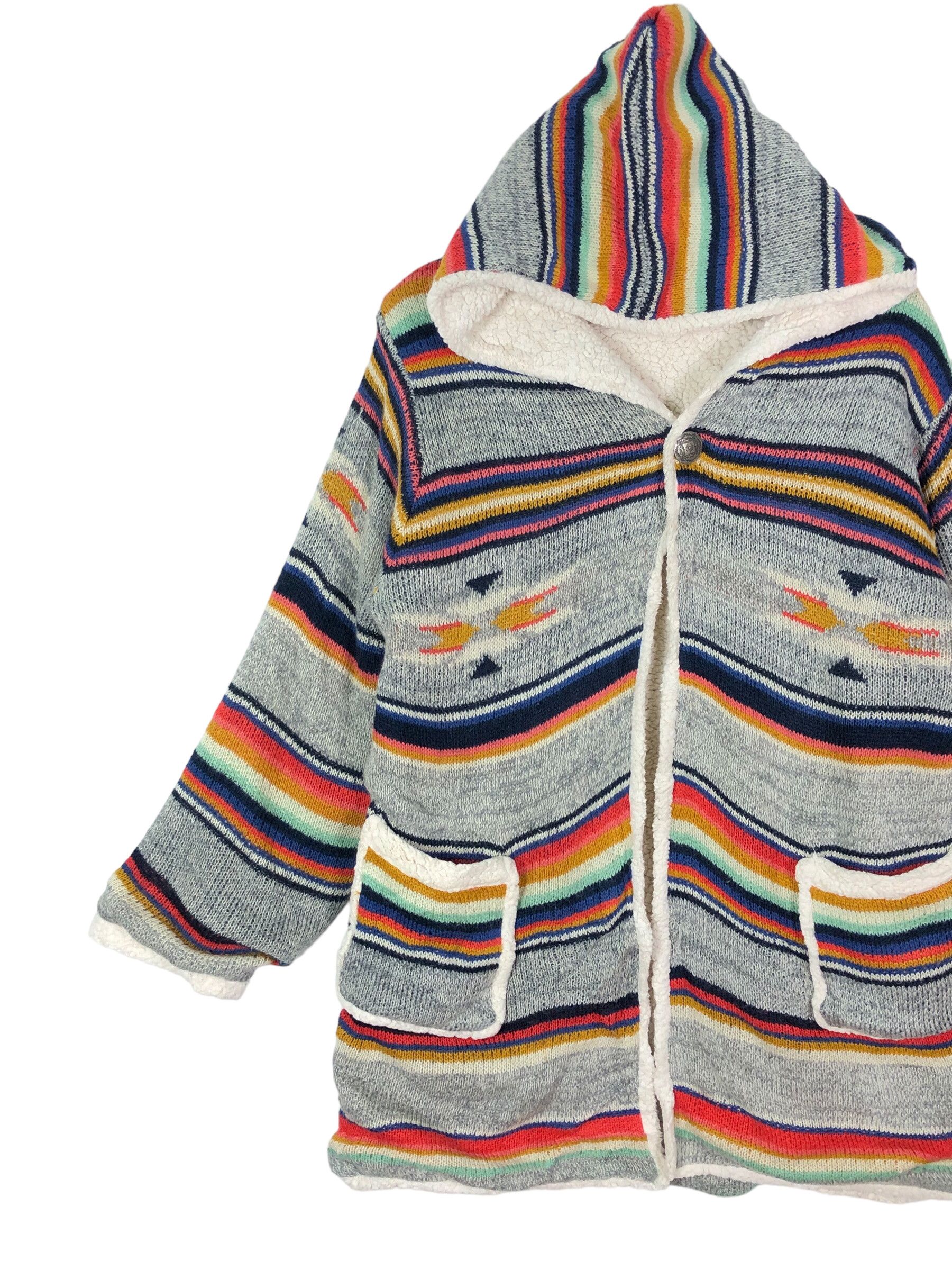 Japanese Brand × Native AZTEC NAVAJO REVERSIBLE SHERPA/KNIT SINGLE BUTTON JACKET Size US L / EU 52-54 / 3 - 8 Thumbnail
