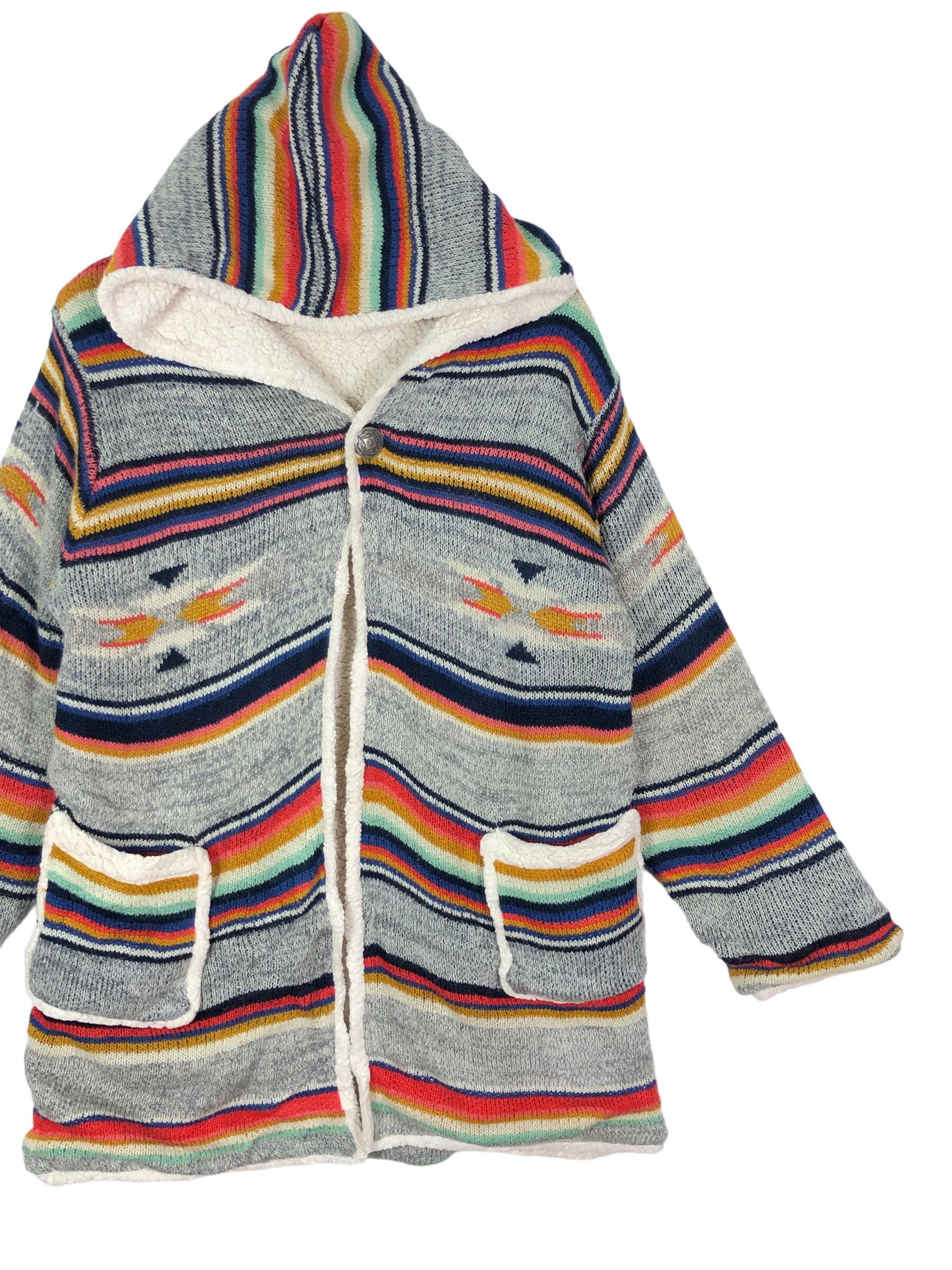 Japanese Brand × Native AZTEC NAVAJO REVERSIBLE SHERPA/KNIT SINGLE BUTTON JACKET Size US L / EU 52-54 / 3 - 7 Thumbnail