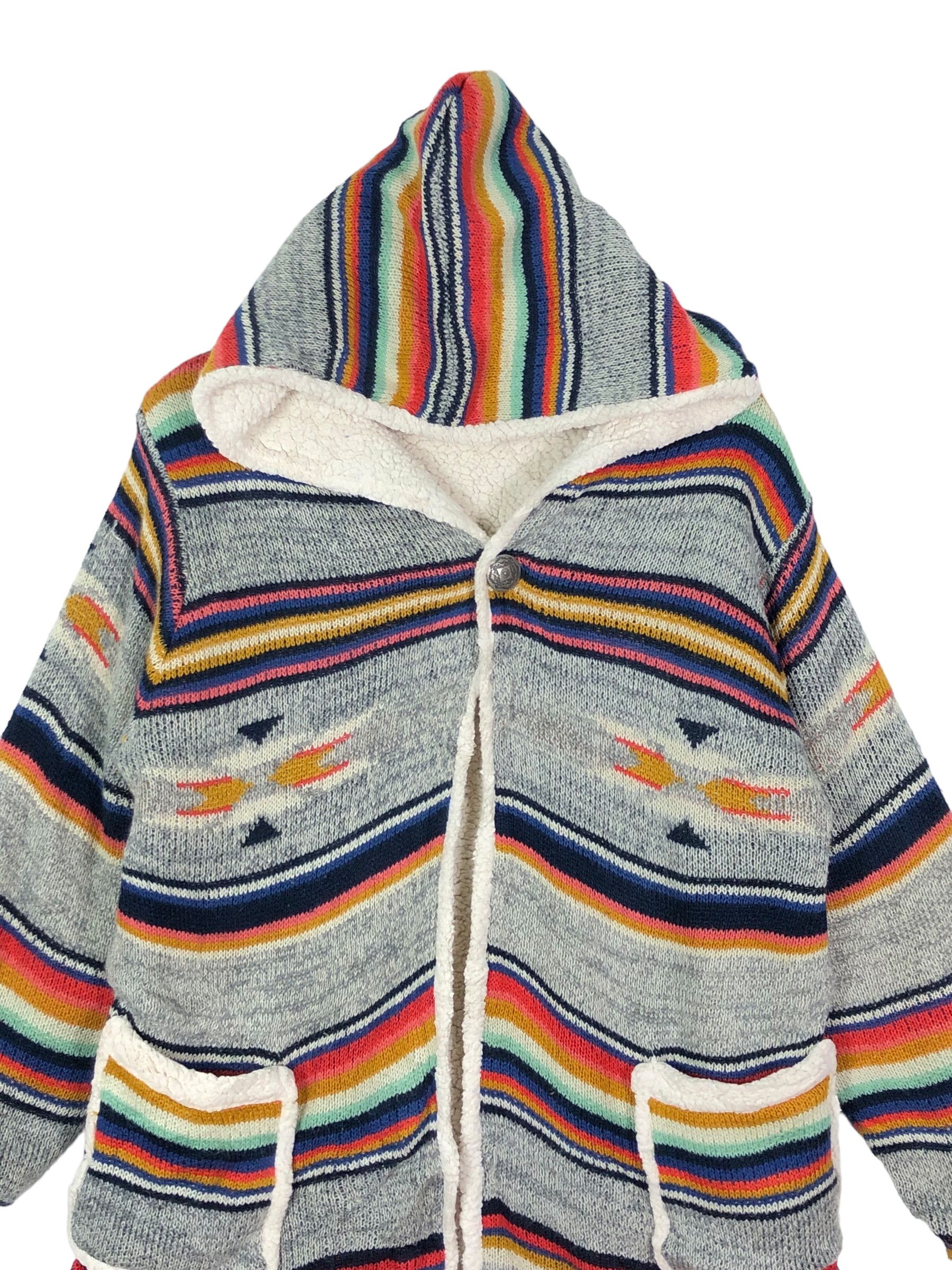 Japanese Brand × Native AZTEC NAVAJO REVERSIBLE SHERPA/KNIT SINGLE BUTTON JACKET Size US L / EU 52-54 / 3 - 9 Thumbnail