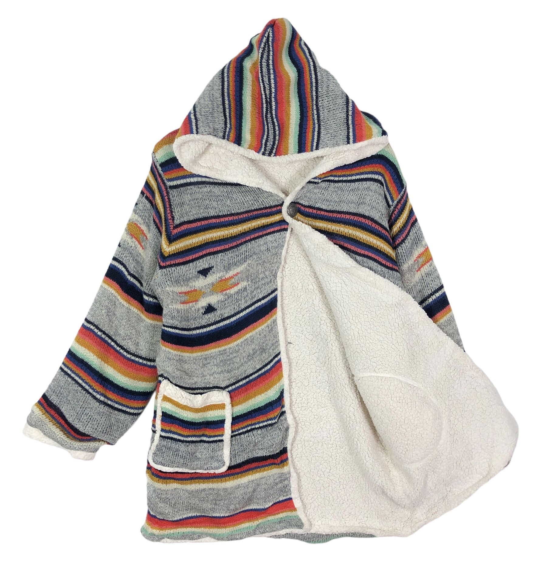 Japanese Brand × Native AZTEC NAVAJO REVERSIBLE SHERPA/KNIT SINGLE BUTTON JACKET Size US L / EU 52-54 / 3 - 2 Thumbnail