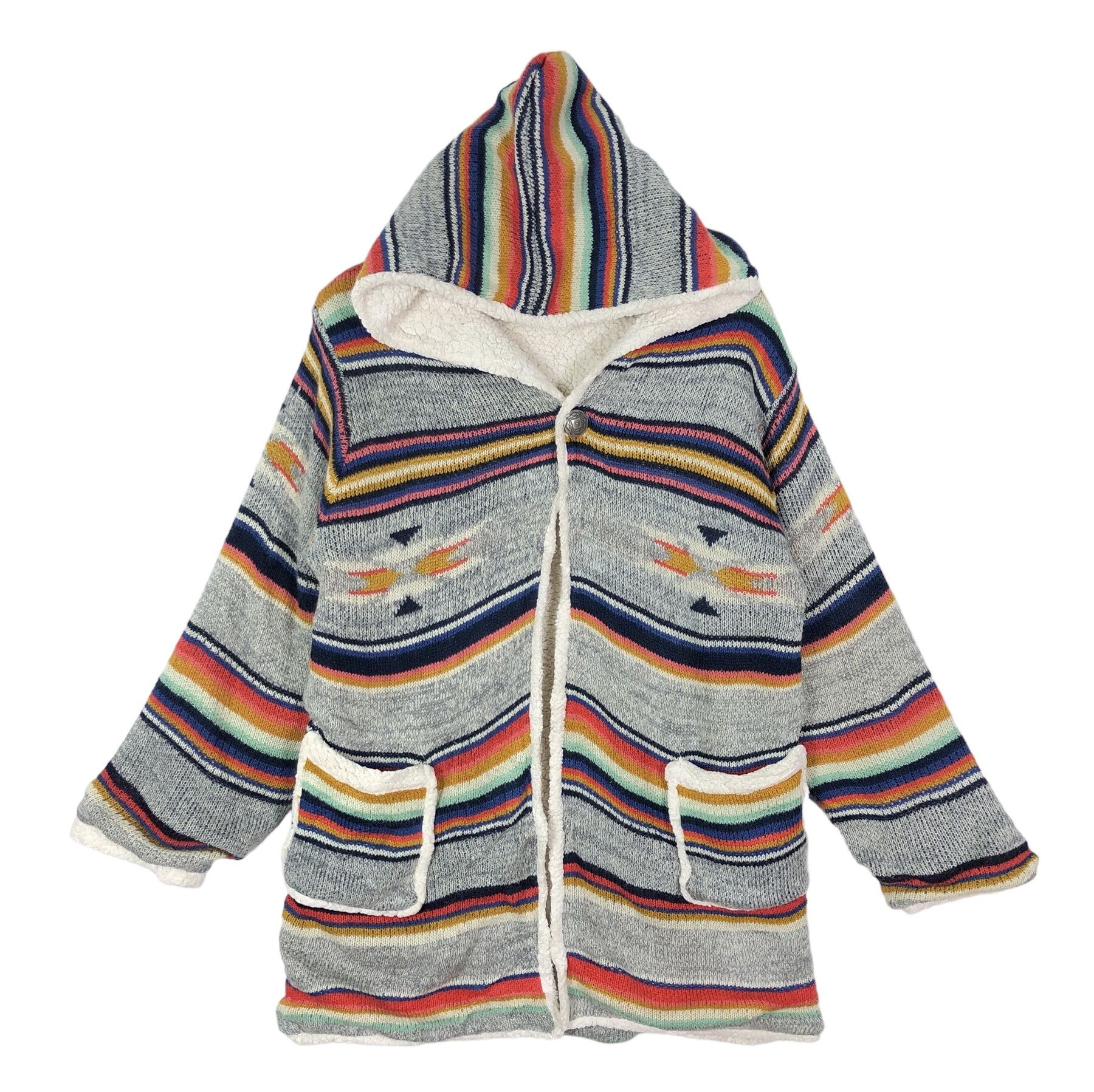 Japanese Brand × Native AZTEC NAVAJO REVERSIBLE SHERPA/KNIT SINGLE BUTTON JACKET Size US L / EU 52-54 / 3 - 1 Thumbnail