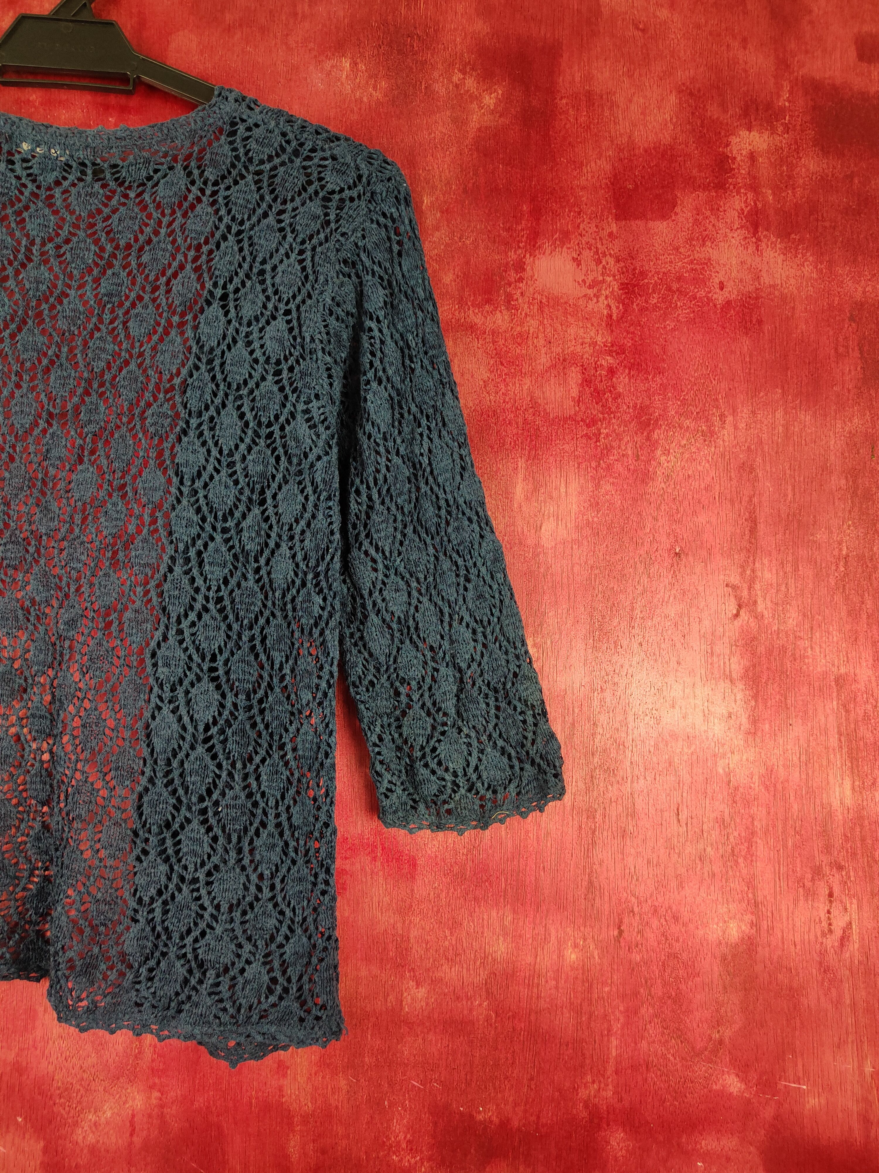 Japanese Brand J&R Fashion Crochet Meshnet Knitwear Cardigan #S981 Size M / US 6-8 / IT 42-44 - 9 Thumbnail