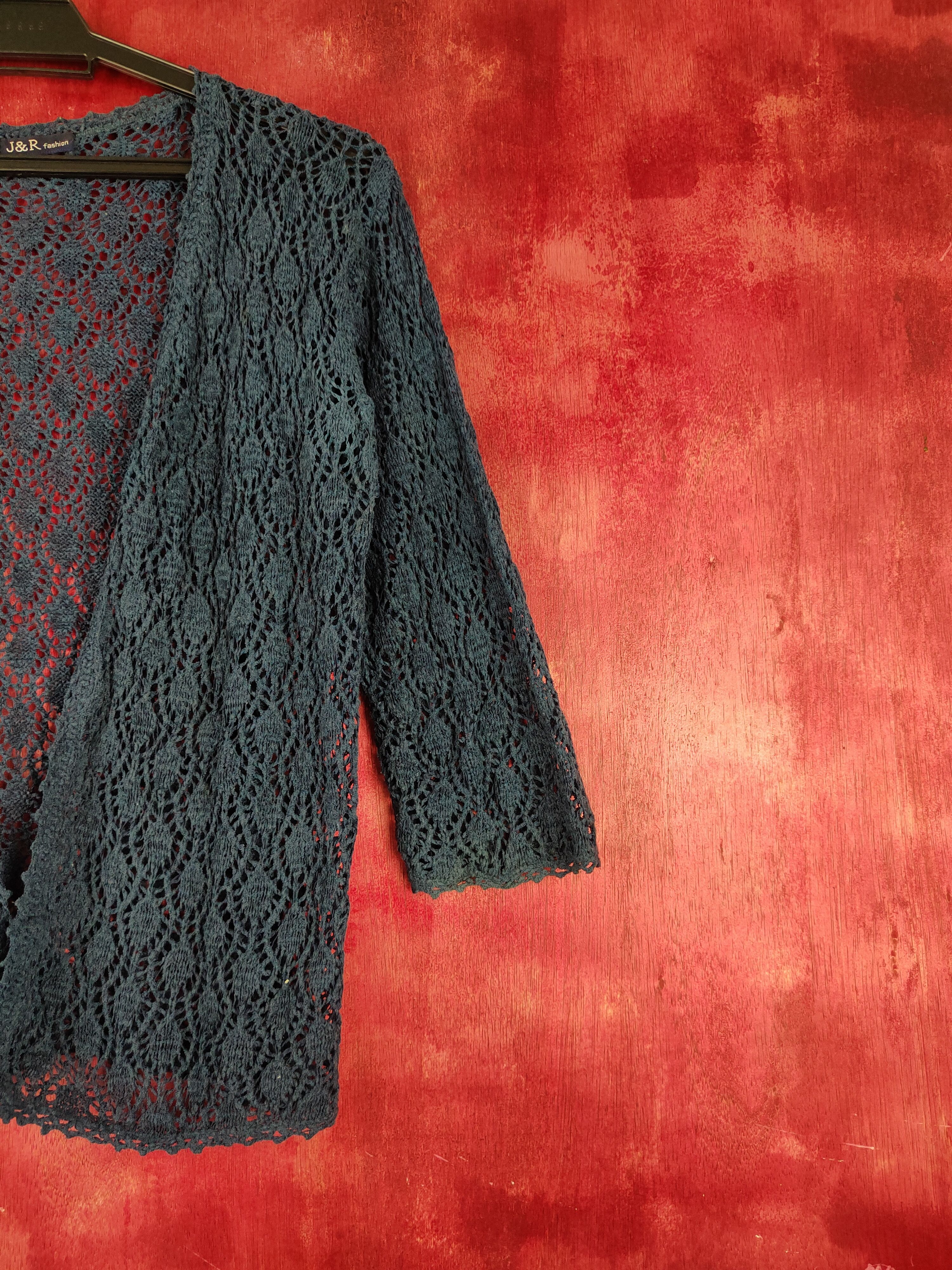 Japanese Brand J&R Fashion Crochet Meshnet Knitwear Cardigan #S981 Size M / US 6-8 / IT 42-44 - 5 Thumbnail