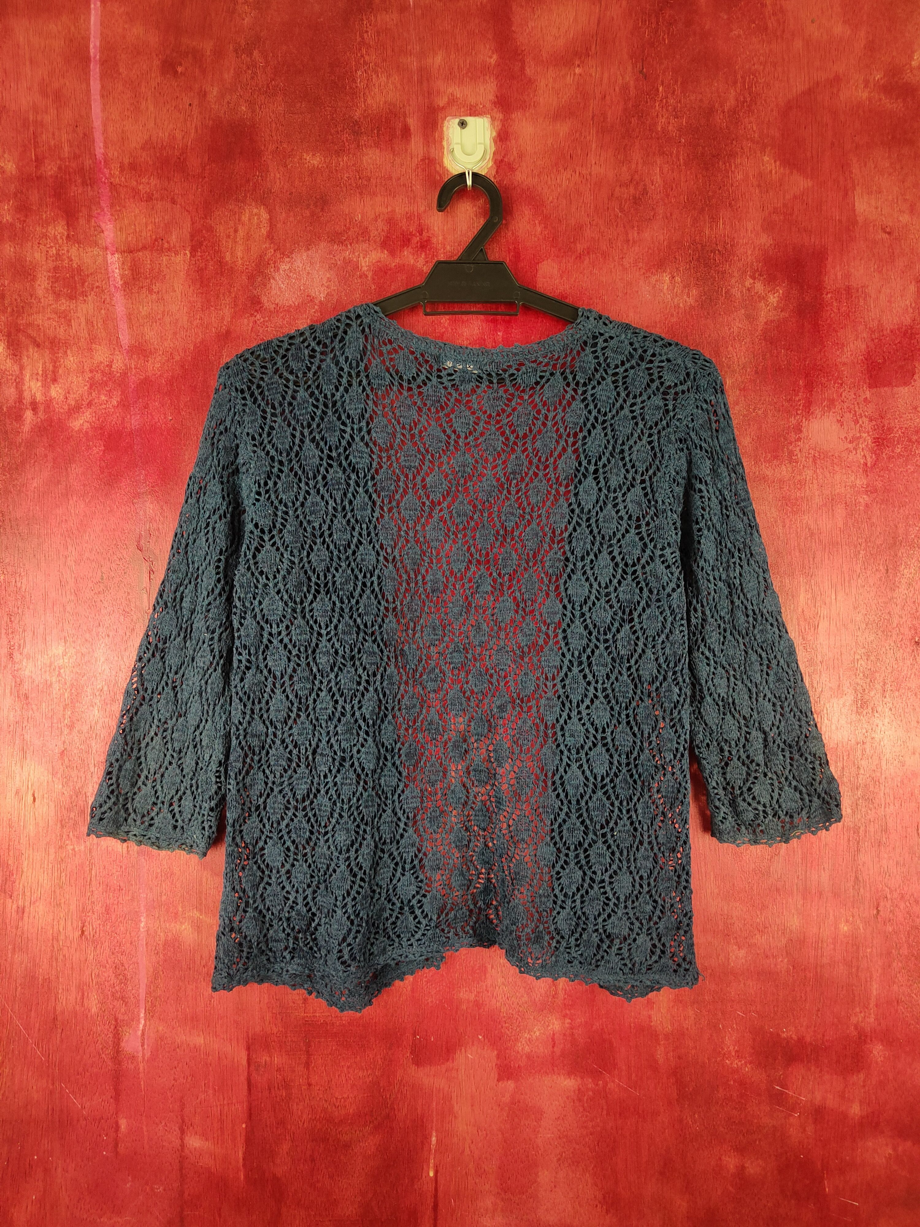 Japanese Brand J&R Fashion Crochet Meshnet Knitwear Cardigan #S981 Size M / US 6-8 / IT 42-44 - 7 Thumbnail