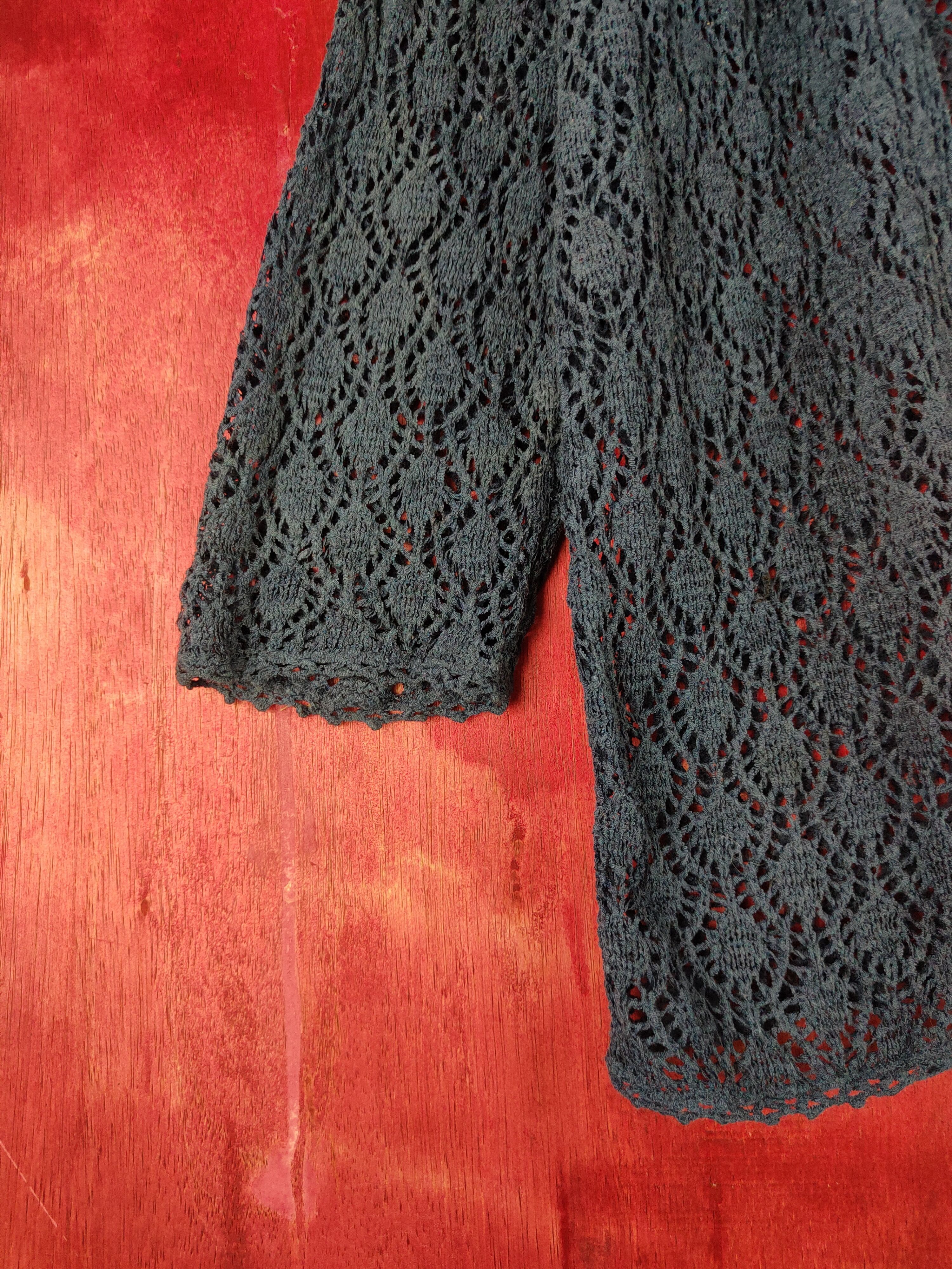 Japanese Brand J&R Fashion Crochet Meshnet Knitwear Cardigan #S981 Size M / US 6-8 / IT 42-44 - 4 Thumbnail