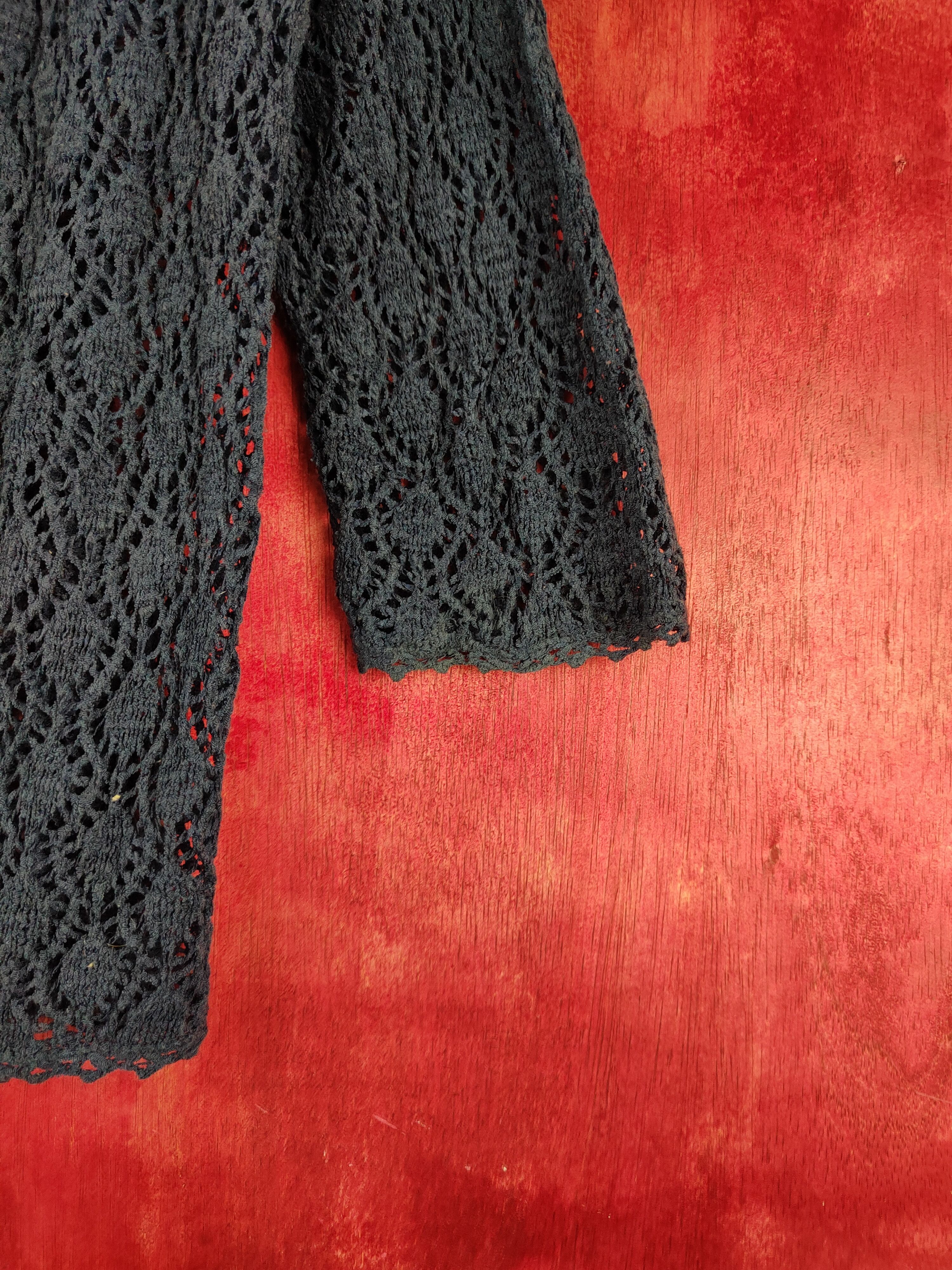 Japanese Brand J&R Fashion Crochet Meshnet Knitwear Cardigan #S981 Size M / US 6-8 / IT 42-44 - 6 Thumbnail