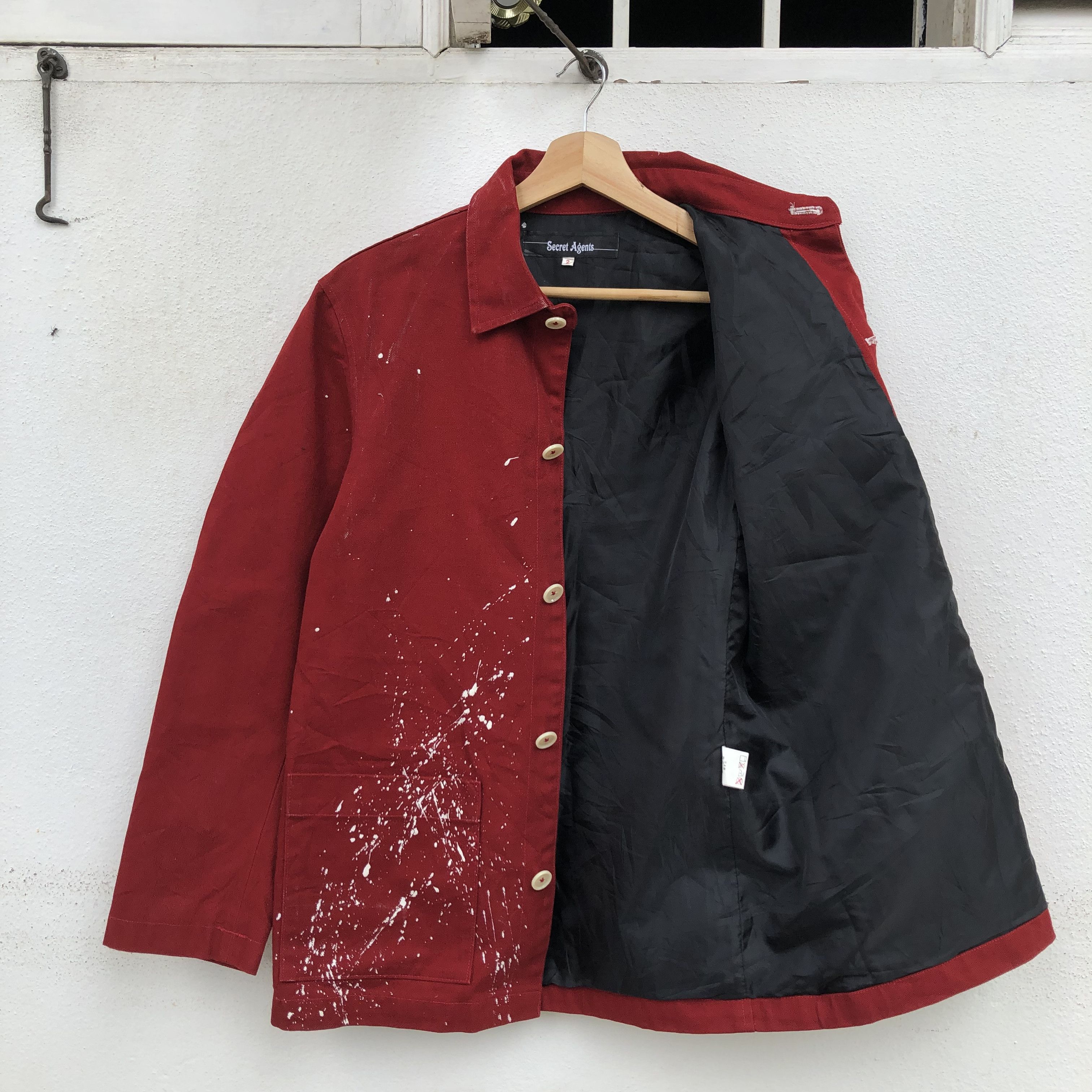 Japanese Brand CHORE JACKET SECRET AGENT SPLASH PAINT DESIGN Size US M / EU 48-50 / 2 - 8 Thumbnail