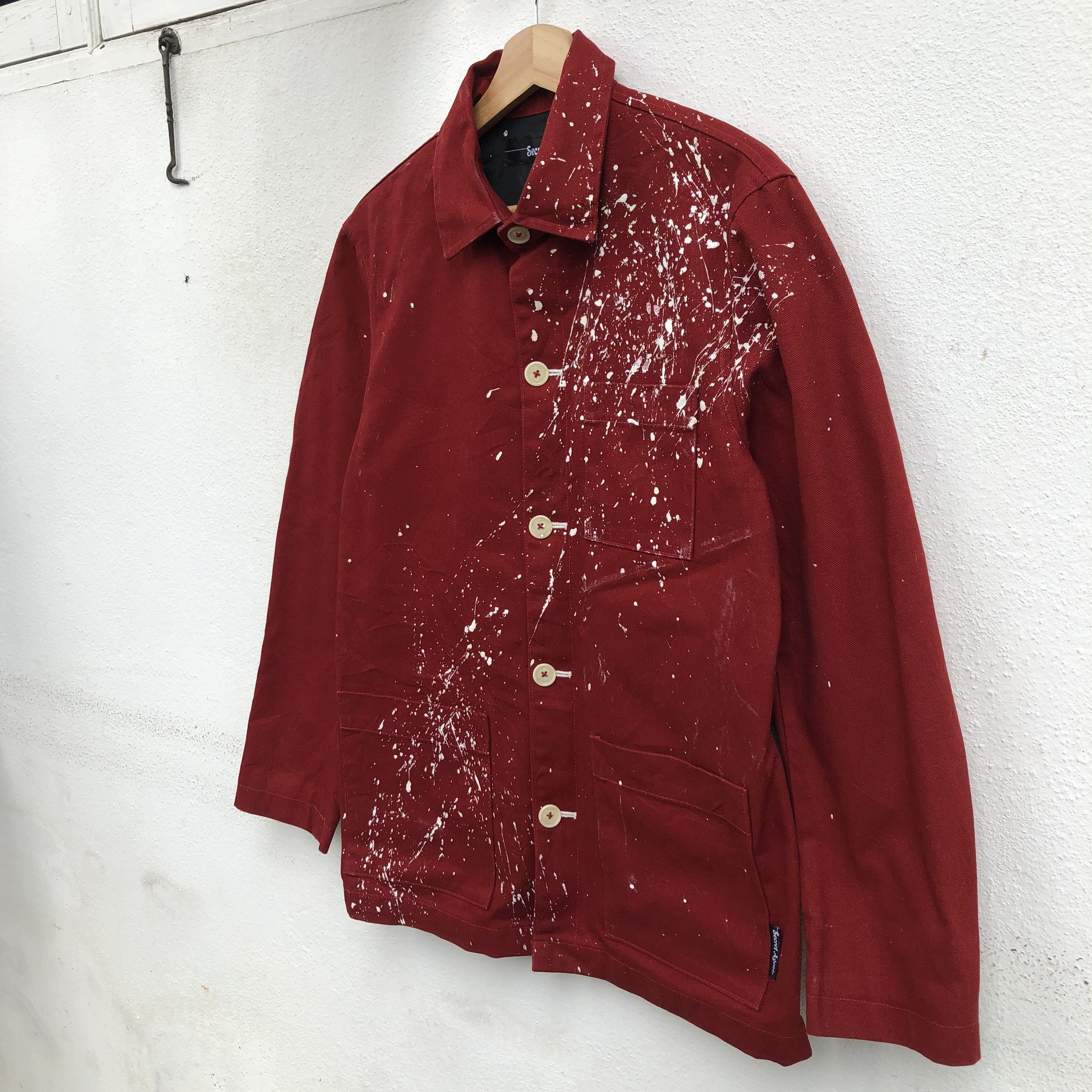 Japanese Brand CHORE JACKET SECRET AGENT SPLASH PAINT DESIGN Size US M / EU 48-50 / 2 - 4 Thumbnail