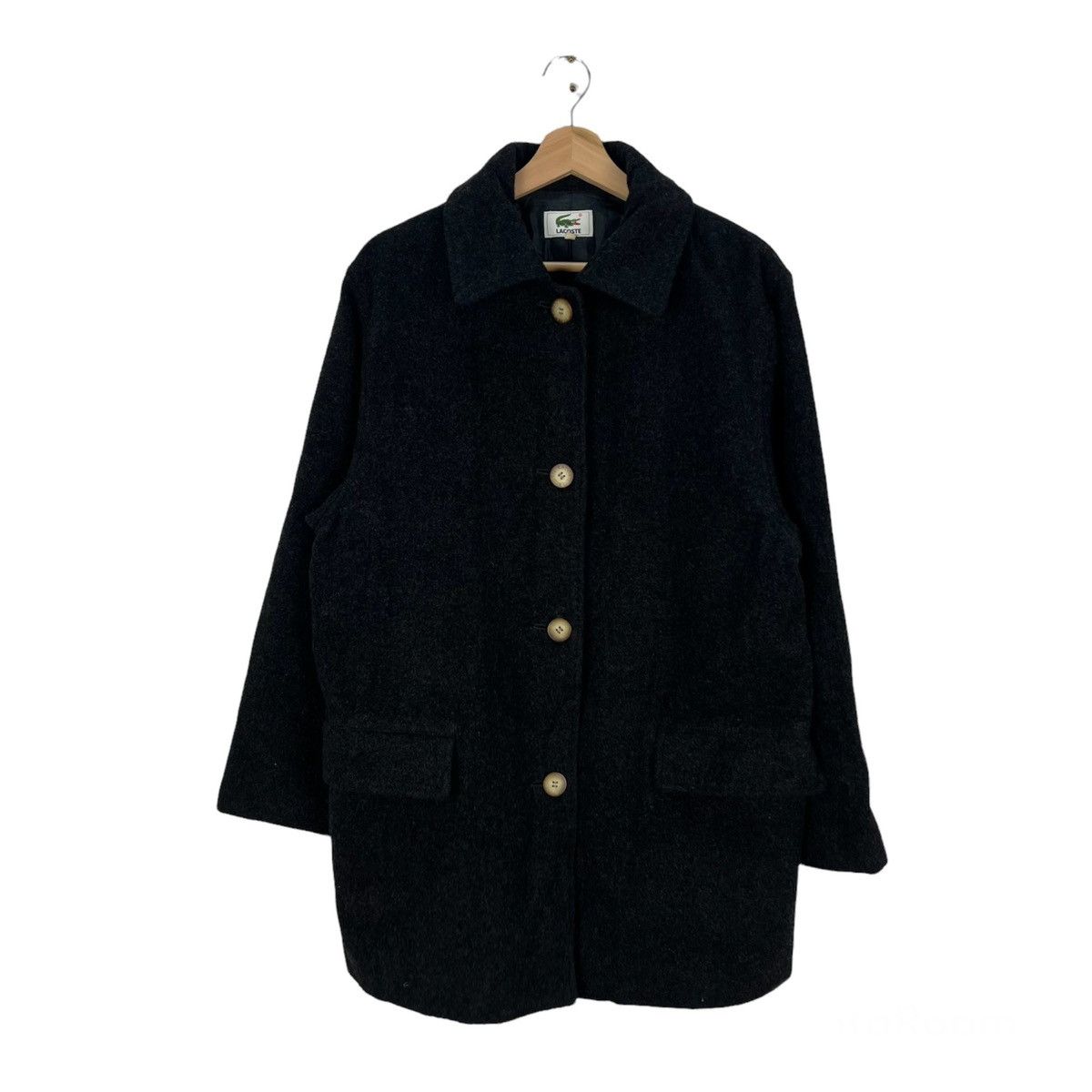 Japanese Brand RARE ULTIMATE BLACK LONG JACKET WOOL LACOSTE Size US M / EU 48-50 / 2 - 1 Thumbnail
