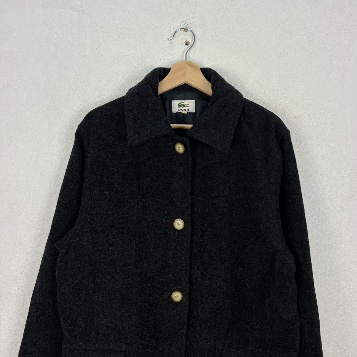 Japanese Brand RARE ULTIMATE BLACK LONG JACKET WOOL LACOSTE Size US M / EU 48-50 / 2 - 3 Thumbnail