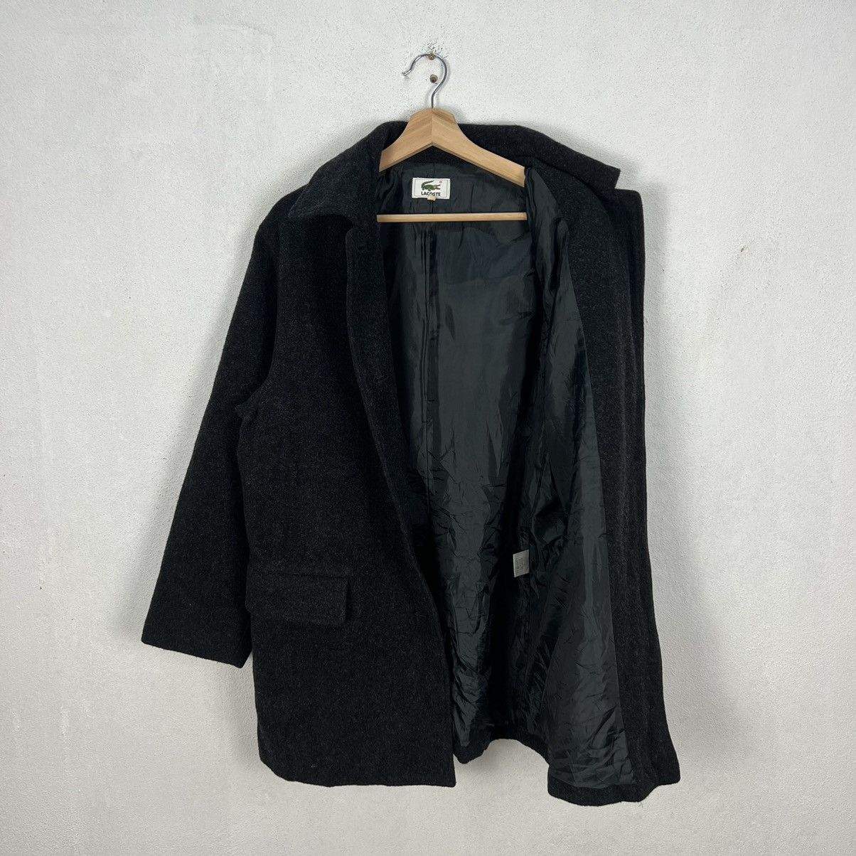 Japanese Brand RARE ULTIMATE BLACK LONG JACKET WOOL LACOSTE Size US M / EU 48-50 / 2 - 10 Thumbnail