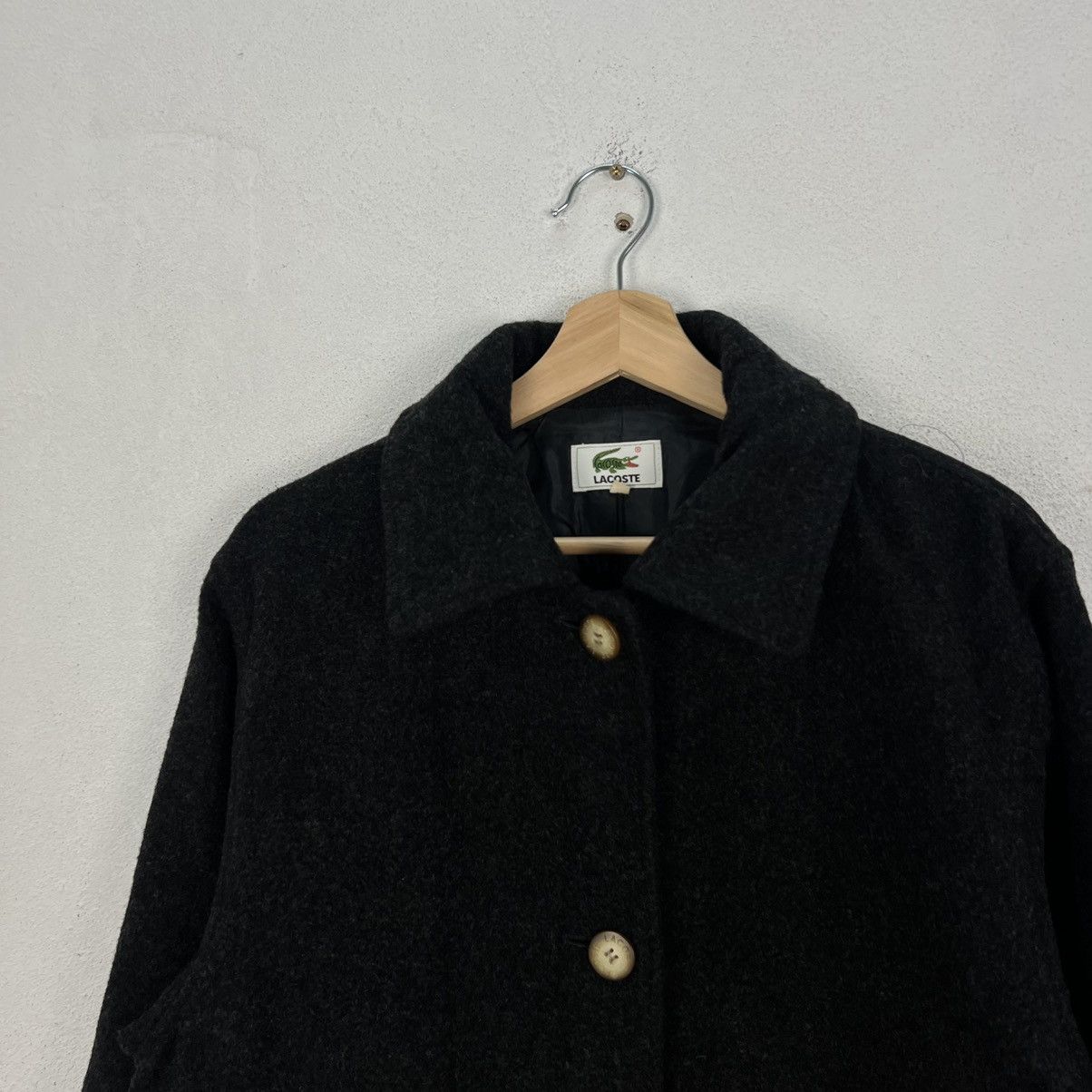 Japanese Brand RARE ULTIMATE BLACK LONG JACKET WOOL LACOSTE Size US M / EU 48-50 / 2 - 6 Thumbnail