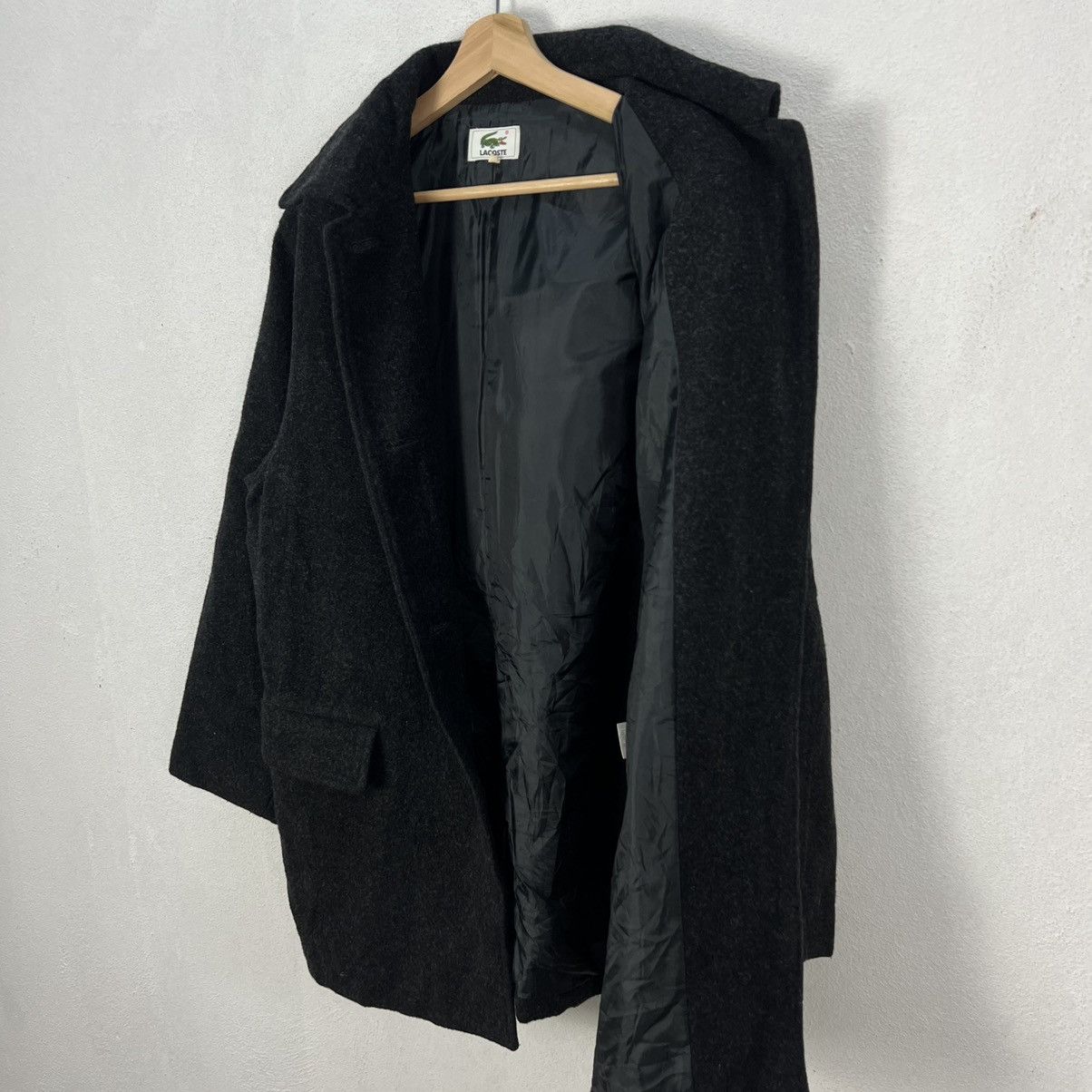 Japanese Brand RARE ULTIMATE BLACK LONG JACKET WOOL LACOSTE Size US M / EU 48-50 / 2 - 11 Thumbnail
