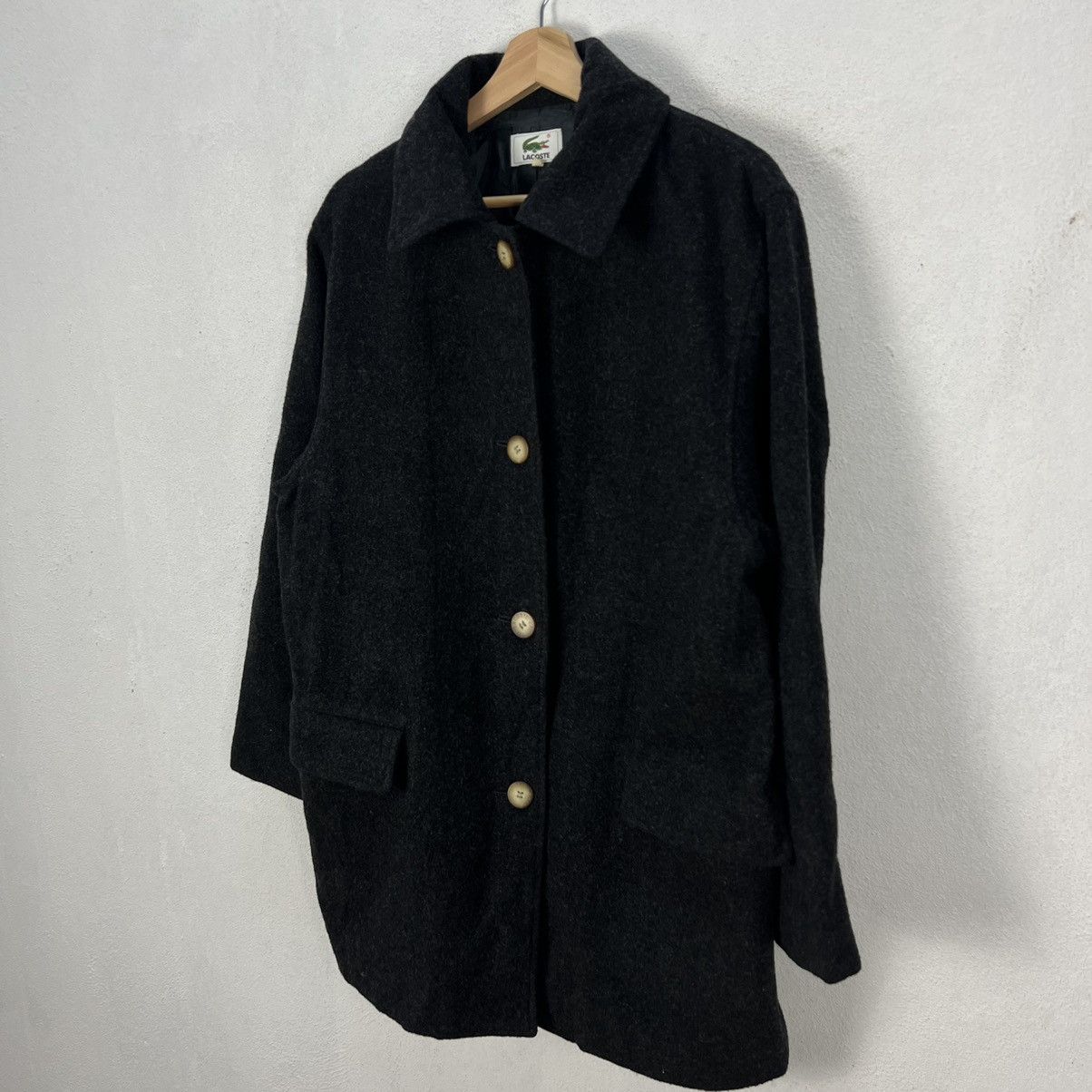 Japanese Brand RARE ULTIMATE BLACK LONG JACKET WOOL LACOSTE Size US M / EU 48-50 / 2 - 2 Thumbnail
