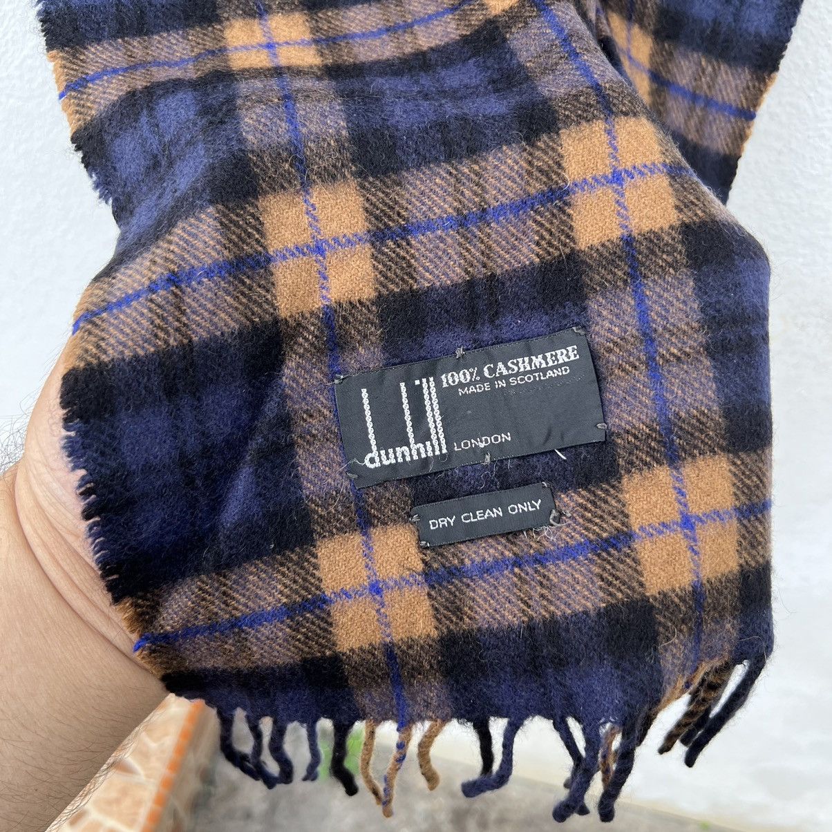 Japanese Brand RARE LONG SCARVES DUNHILL LONDON 100% CASHMERE 12 X 53 Size ONE SIZE - 6 Thumbnail