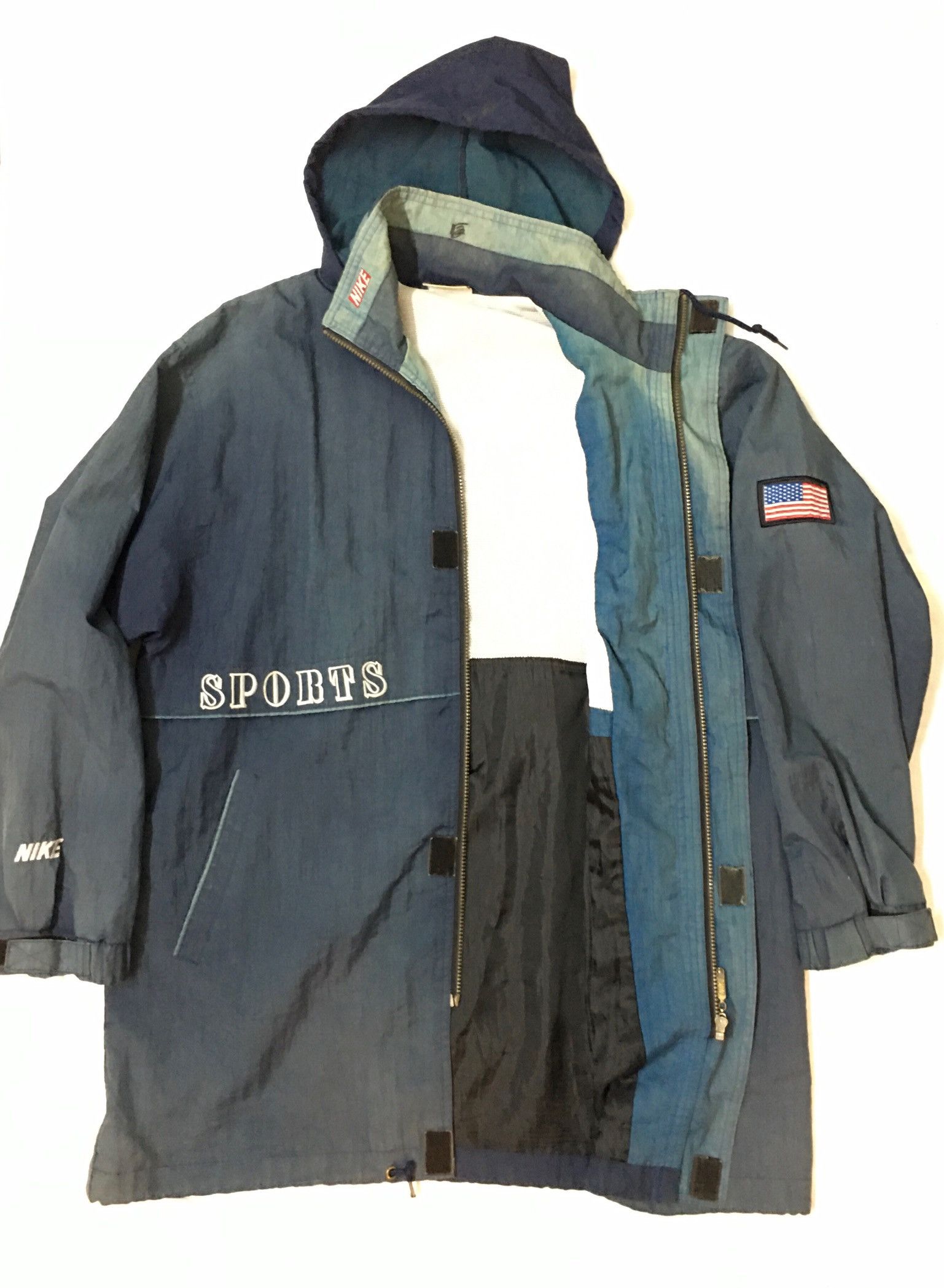 Nike Trashed faded Nike Usa Flag Paches / Light Jacket Size US L / EU 52-54 / 3 - 3 Thumbnail
