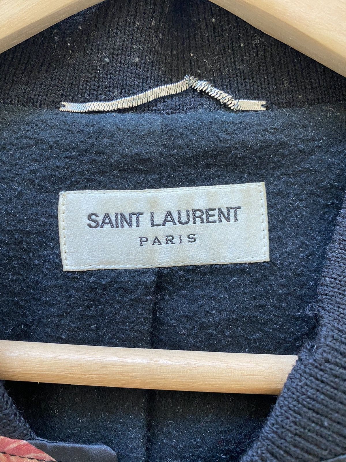 Saint Laurent Paris Saint Laurent Satin Flamingo Bomber Jacket Size US M / EU 48-50 / 2 - 3 Thumbnail