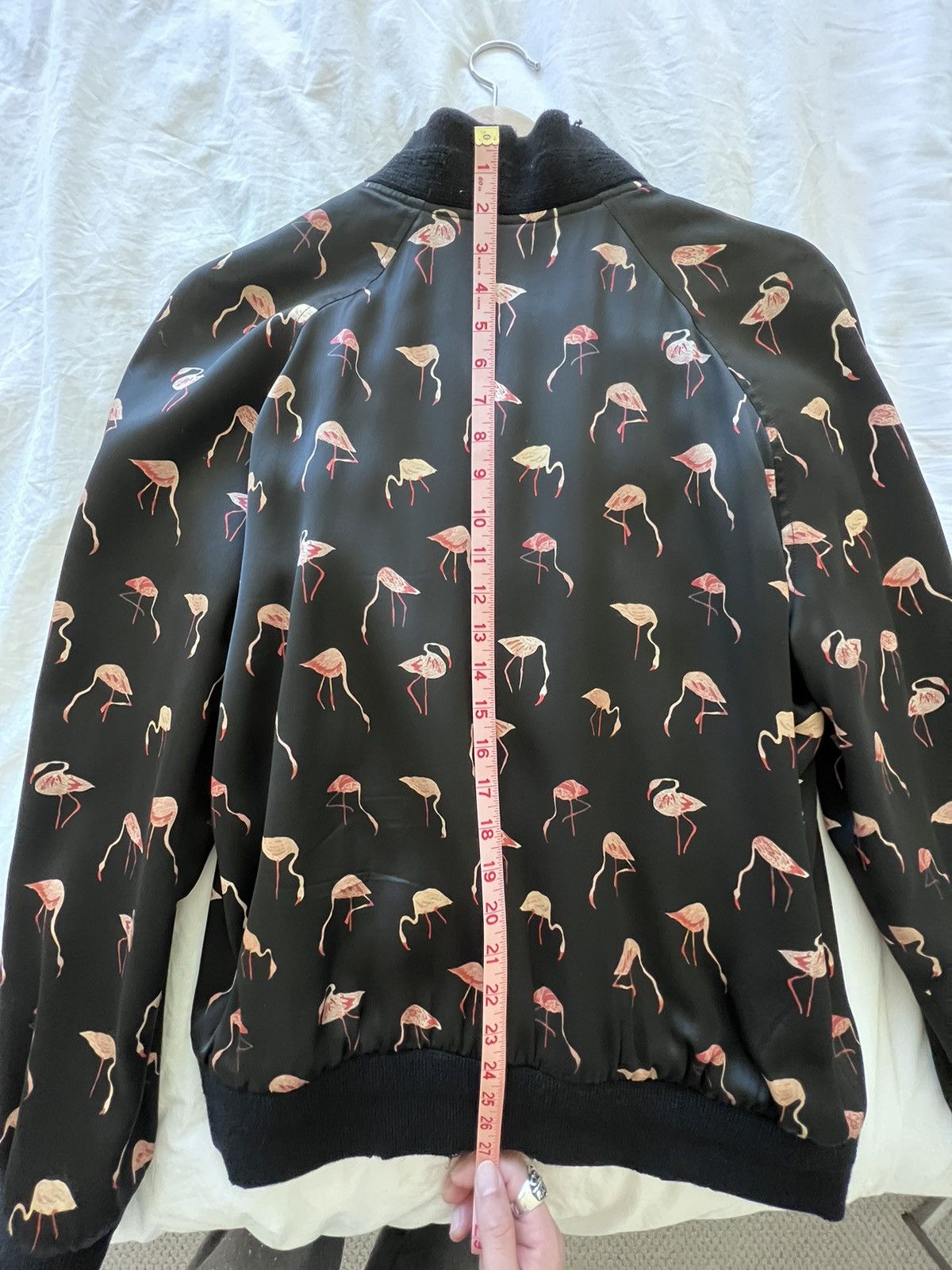 Saint Laurent Paris Saint Laurent Satin Flamingo Bomber Jacket Size US M / EU 48-50 / 2 - 9 Thumbnail