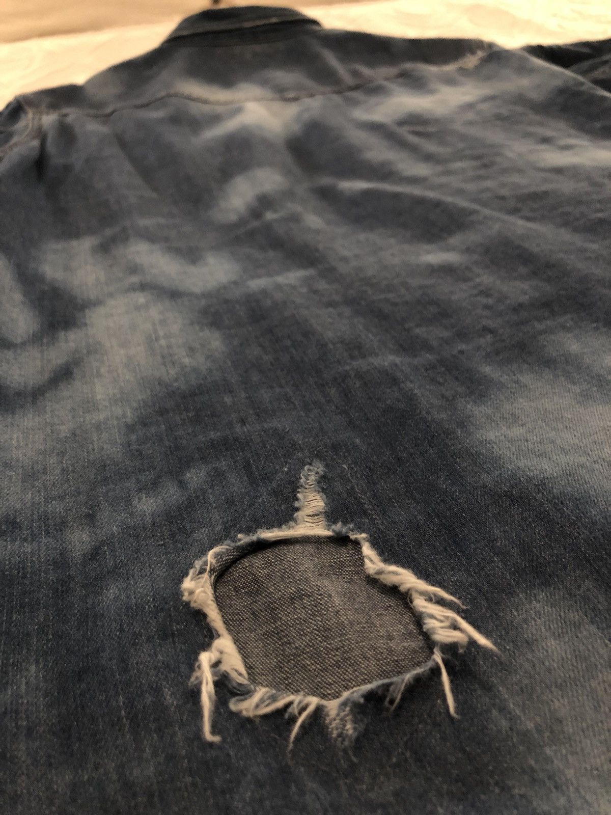 Saint Laurent Paris SS16 Bleached And Destroyed Denim Button Up. Size M Size US M / EU 48-50 / 2 - 11 Thumbnail